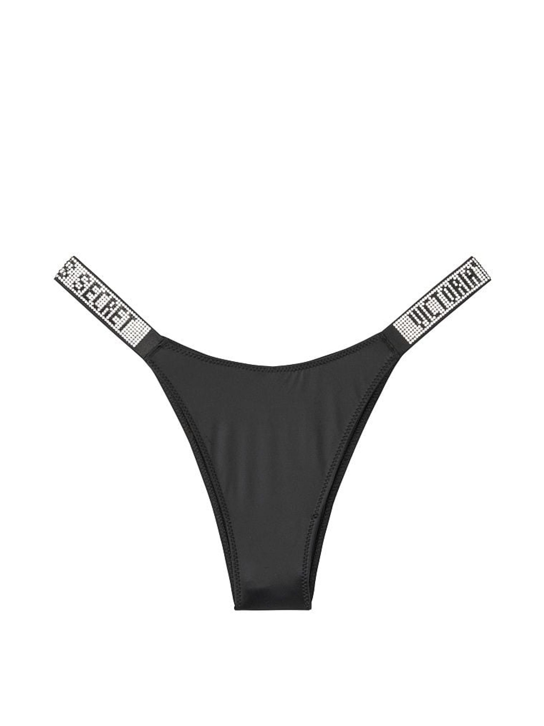 Black Brazilian Smooth Shine Strap Knickers - Image 4 of 5