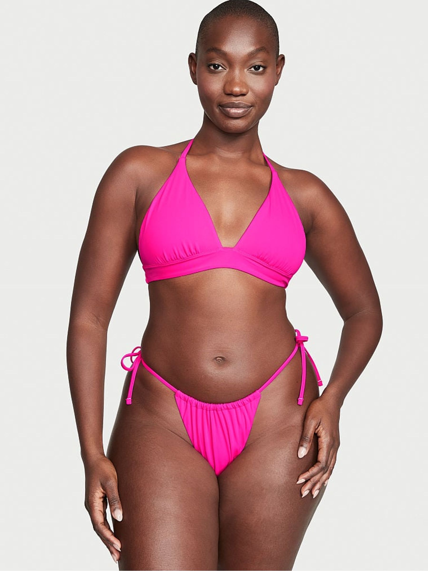 Forever Pink Tie Side High Leg Bikini Bottom - Image 1 of 4