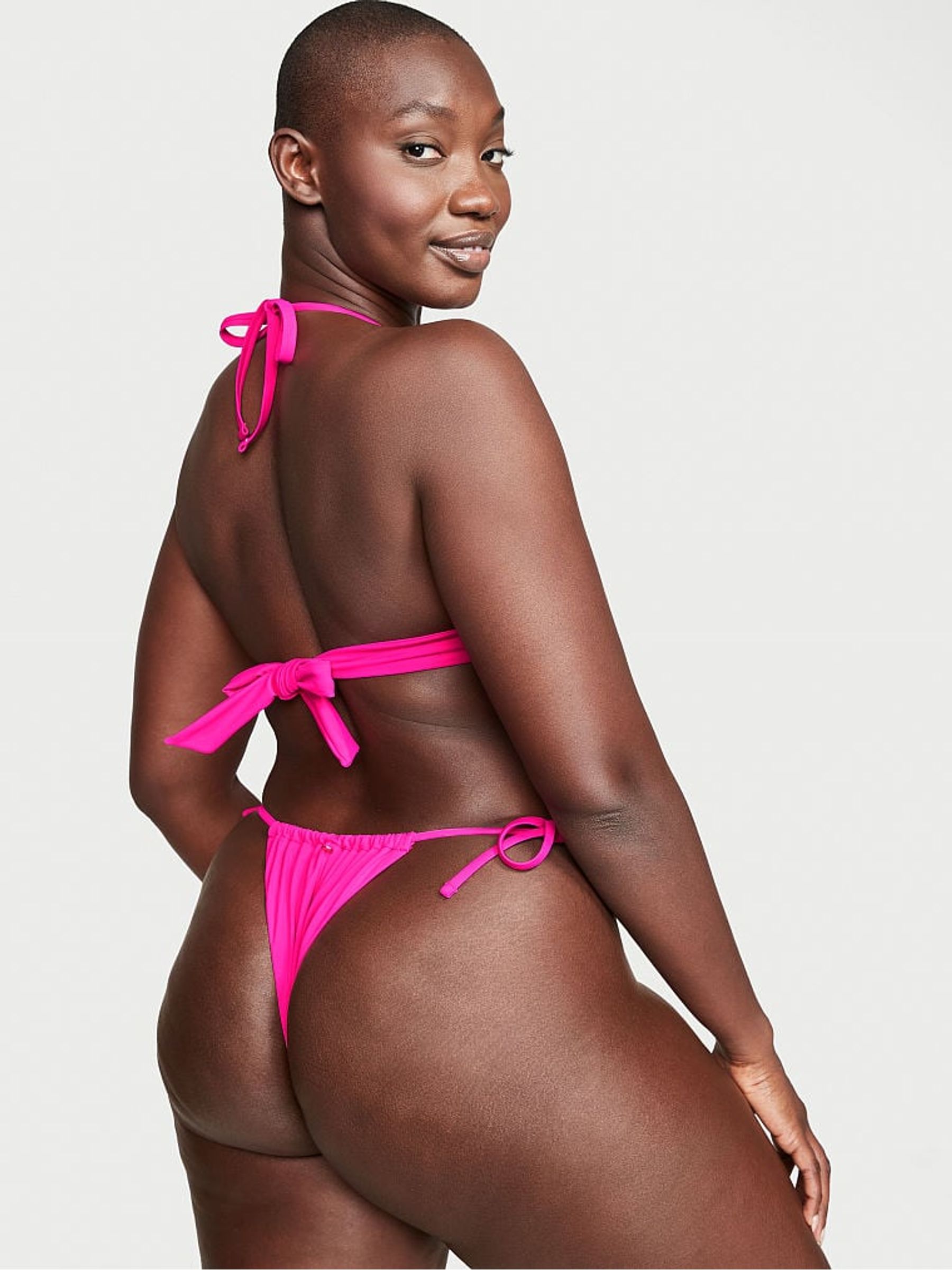 Forever Pink Tie Side High Leg Bikini Bottom - Image 2 of 4