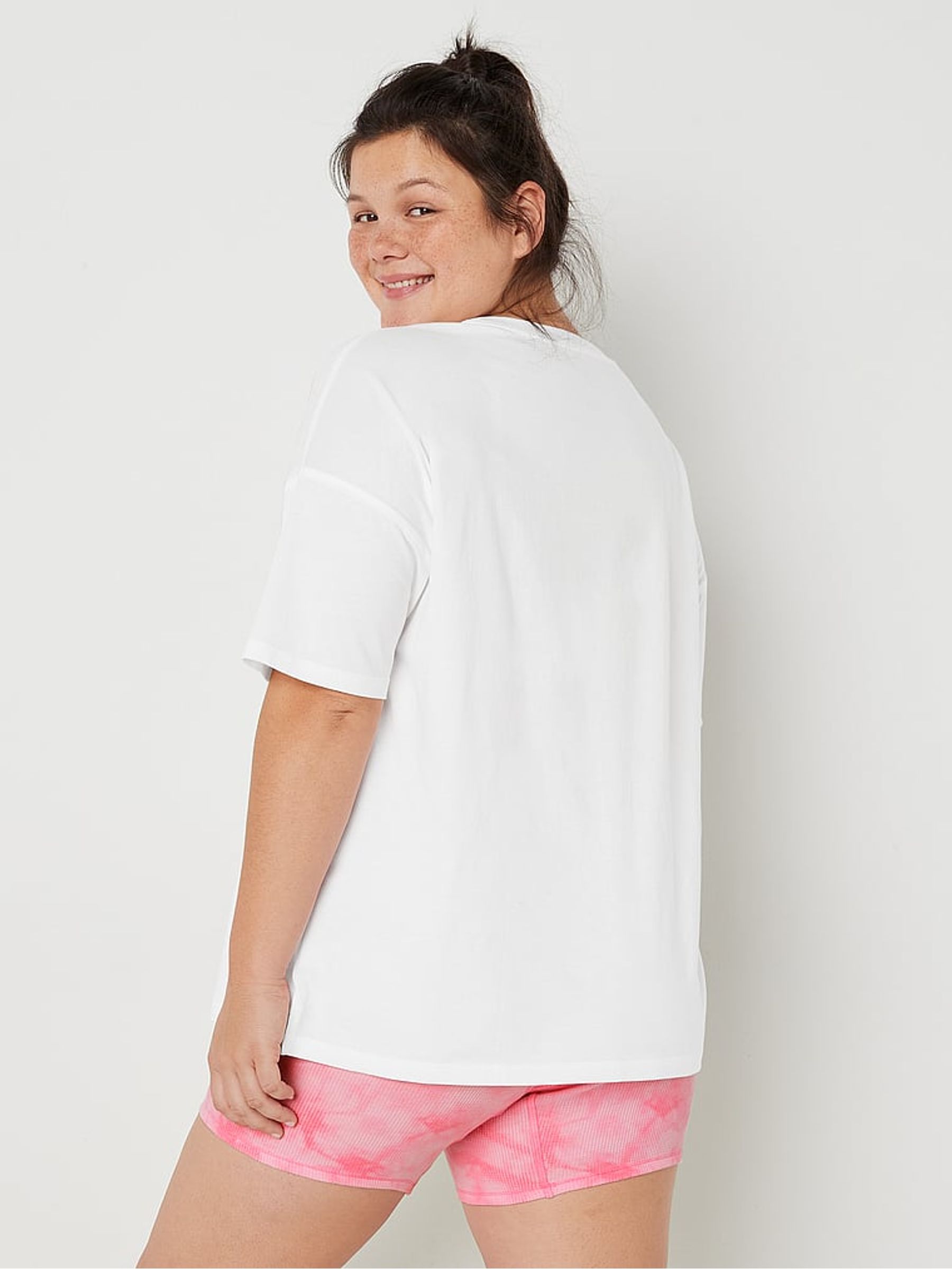 White and Pink Cotton Brief Short Pyjamas - Image 2 of 5
