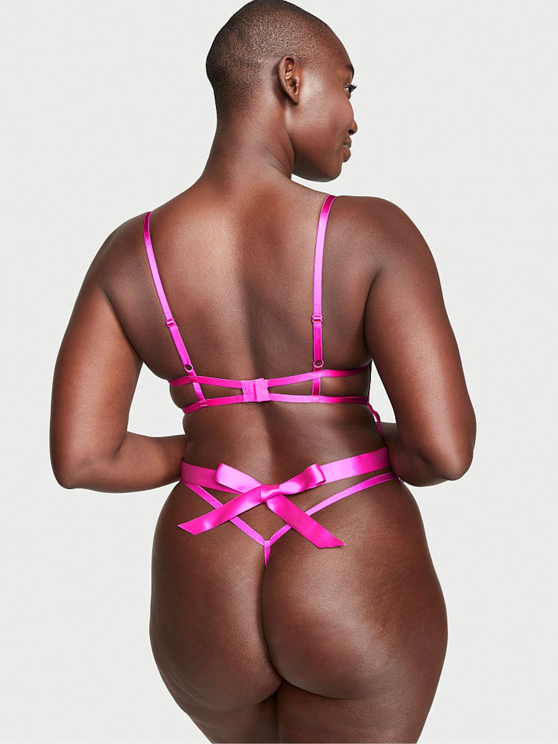 Fuschia Frenzy Pink Bombshell Add 2 Cups Lace Apron - Image 2 of 2