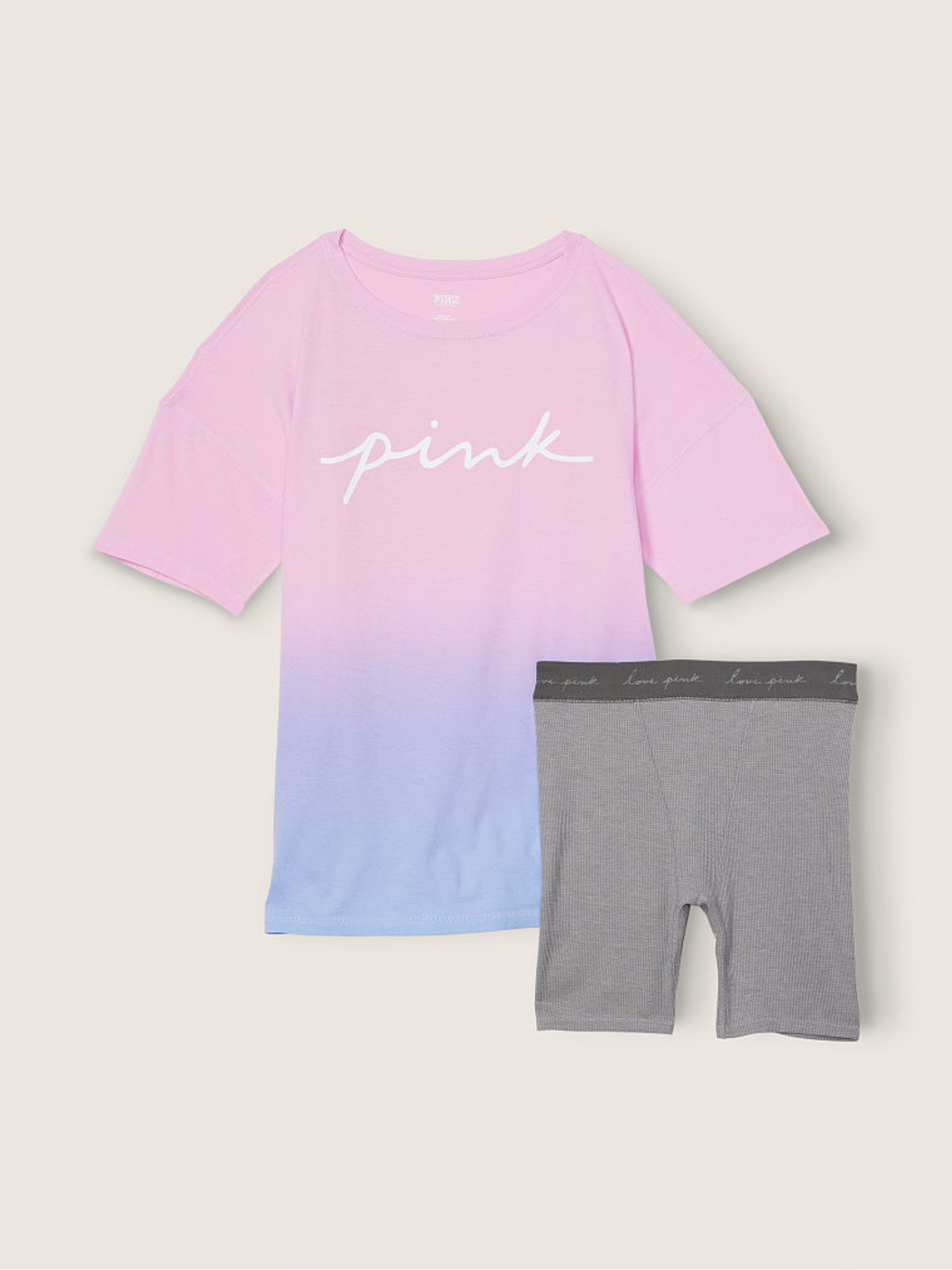 Skyway Blue and Pink Cotton Brief Short Pyjamas - Image 4 of 5