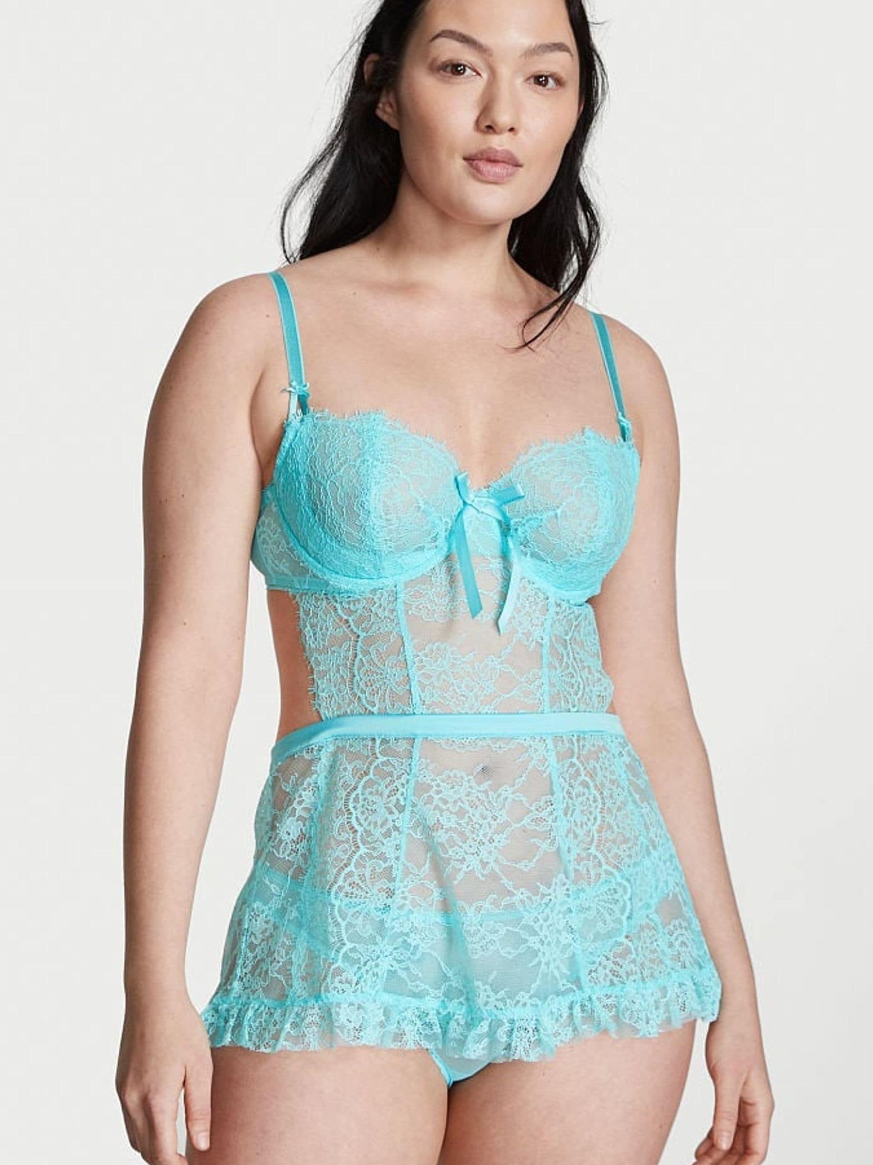 Cool Aqua Blue Open Back Babydoll - Image 1 of 1