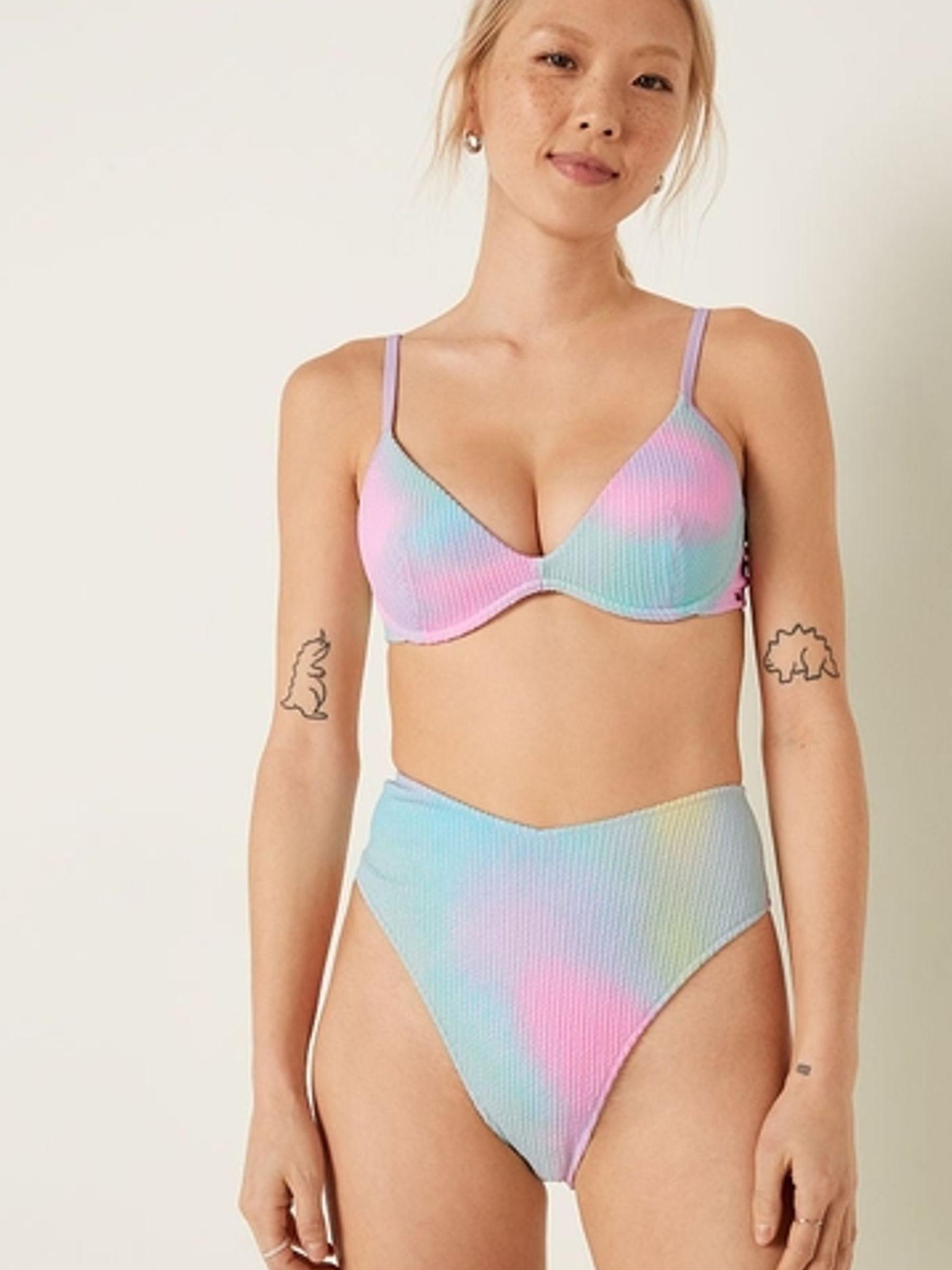 Yellow High Waisted Crinkle Bikini Bottom - Image 1 of 4