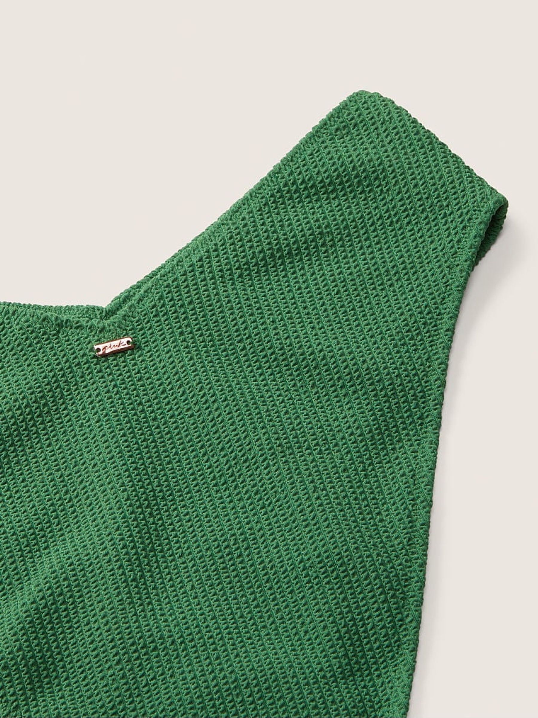 Forest Pine Green High Waisted Crinkle Bikini Bottom - Image 5 of 5