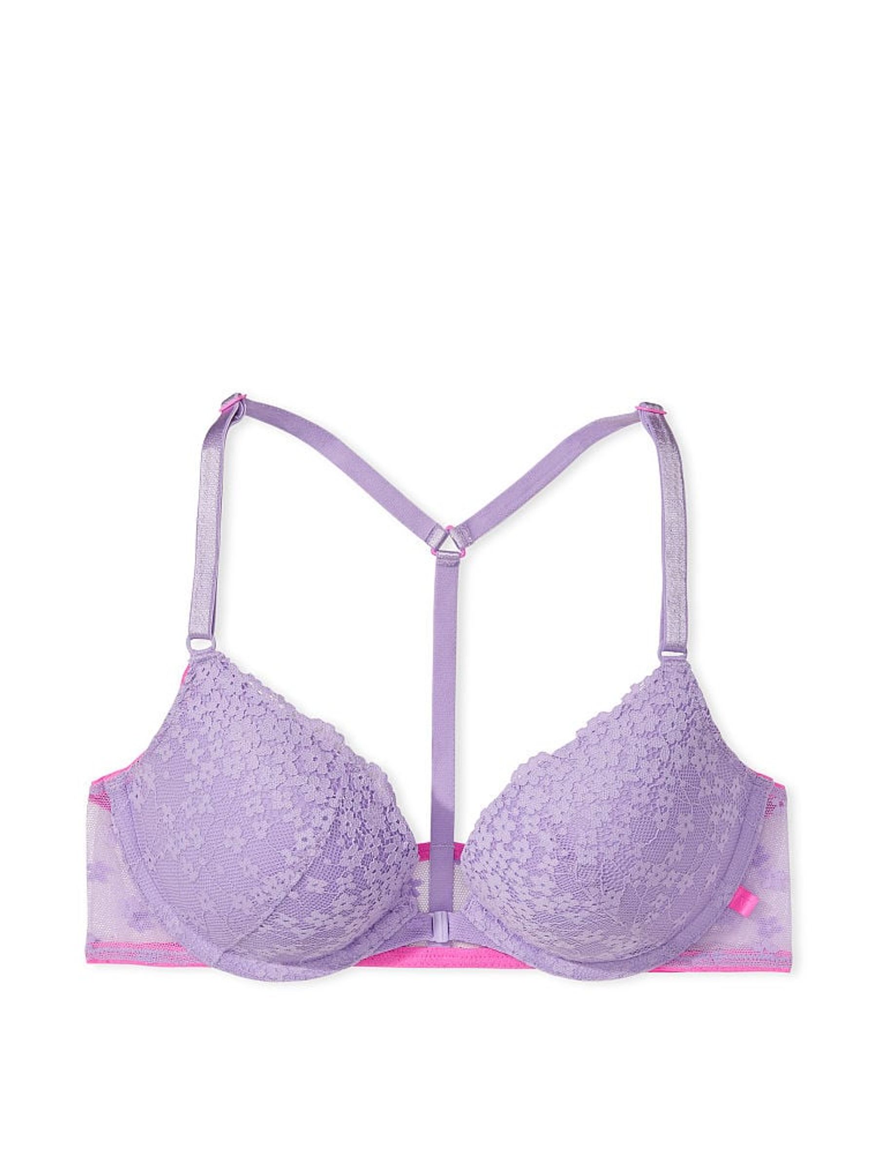 Secret Crush Purple Lace Front Fastening Push Up T-Shirt Bra - Image 3 of 3