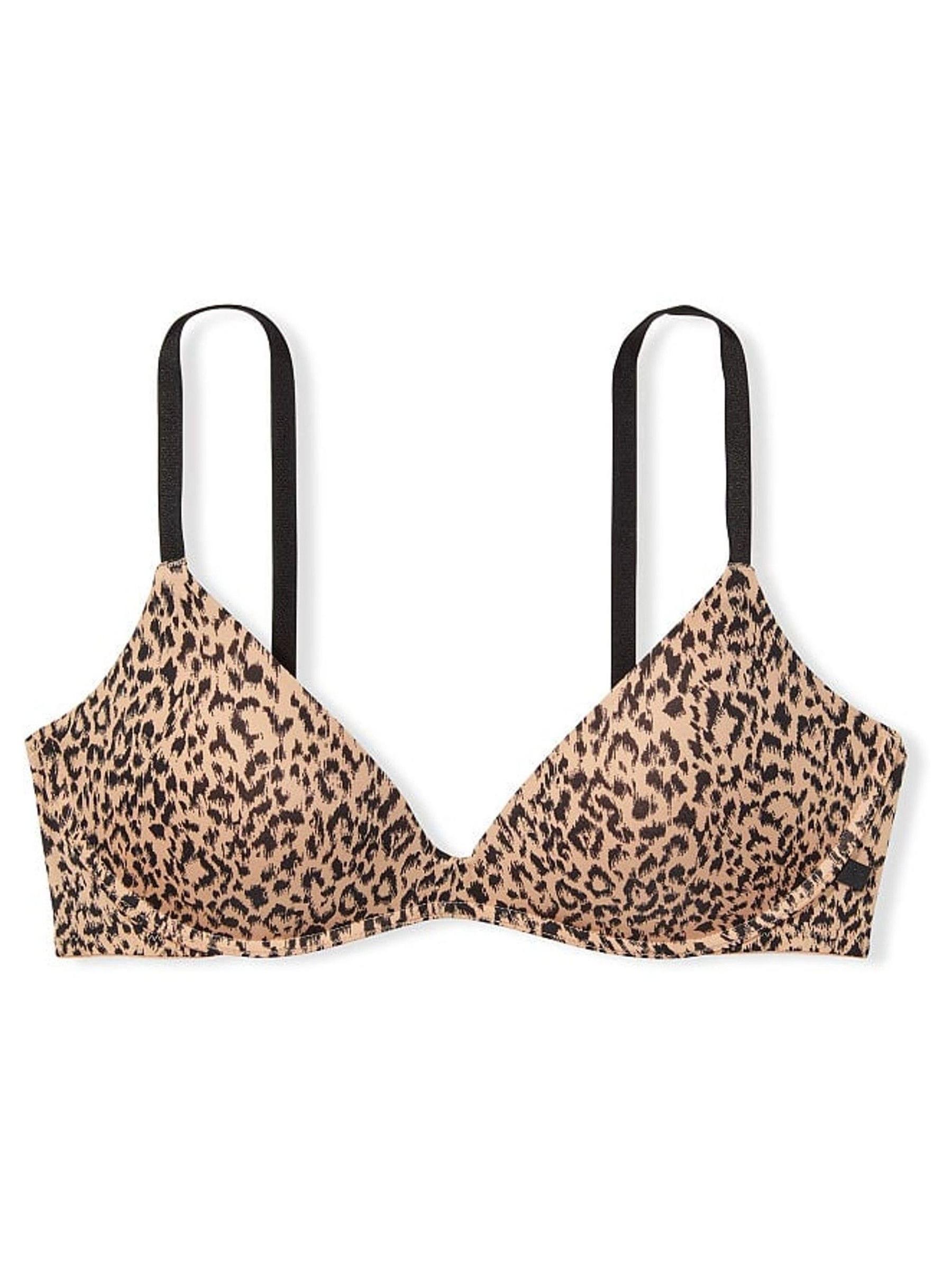 Leopard Print Black Wireless Push Up Bra - Image 3 of 3