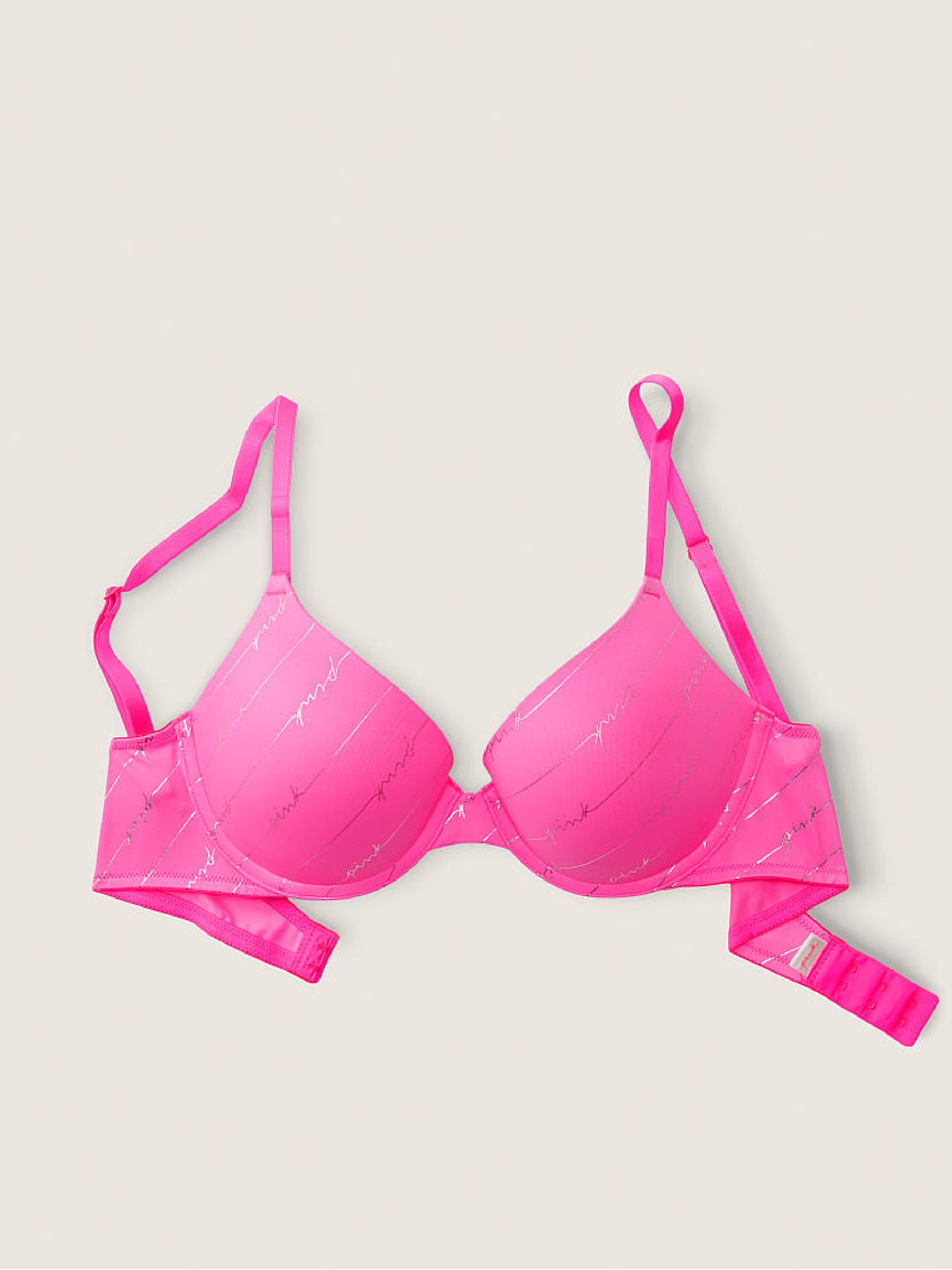 Atomic Pink Script Smooth Push Up Bra - Image 4 of 5