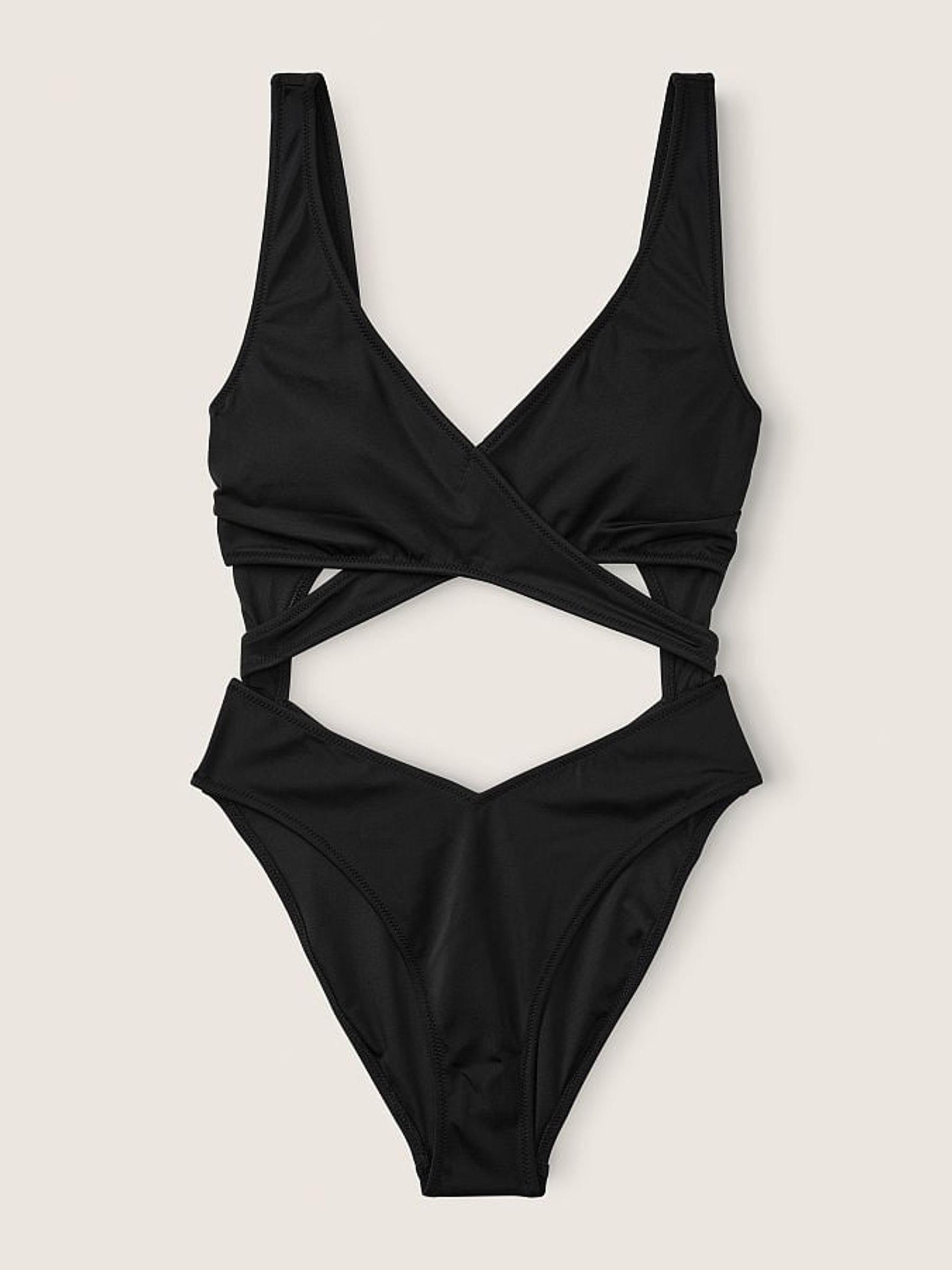 Pure Black Body Wrap Swimsuit - Image 4 of 4