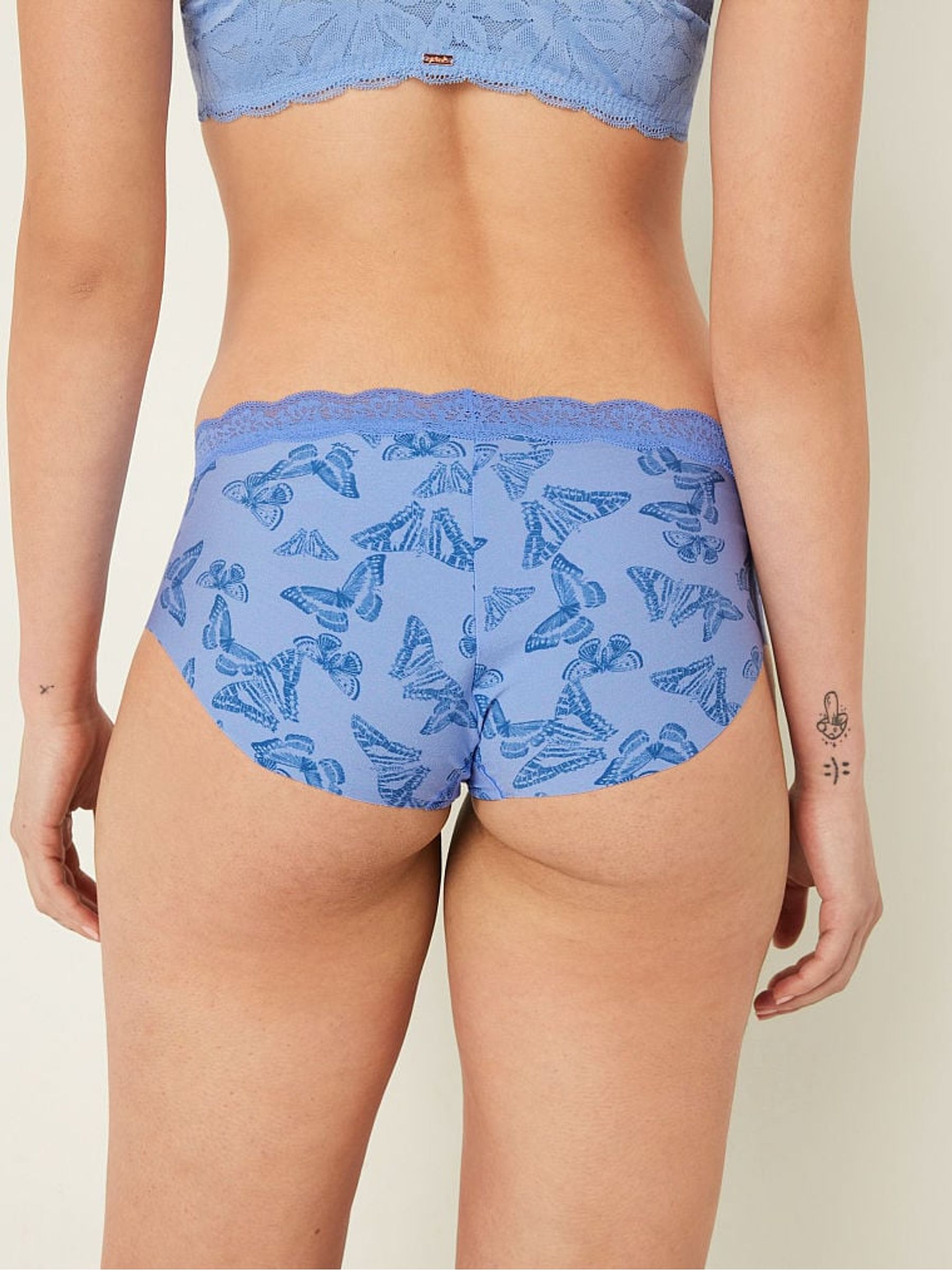 Cornflower Blue Butterfly Blue No Show Hipster Knickers - Image 2 of 4