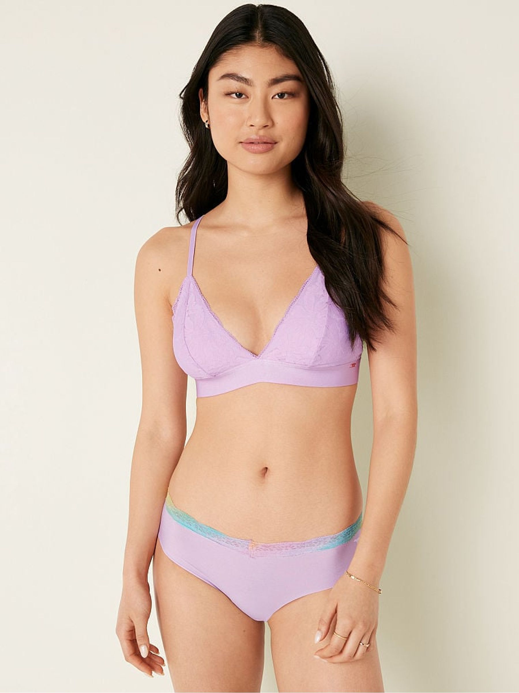 Misty Lilac with Gradient Lace Purple No Show Hipster Knickers - Image 1 of 4