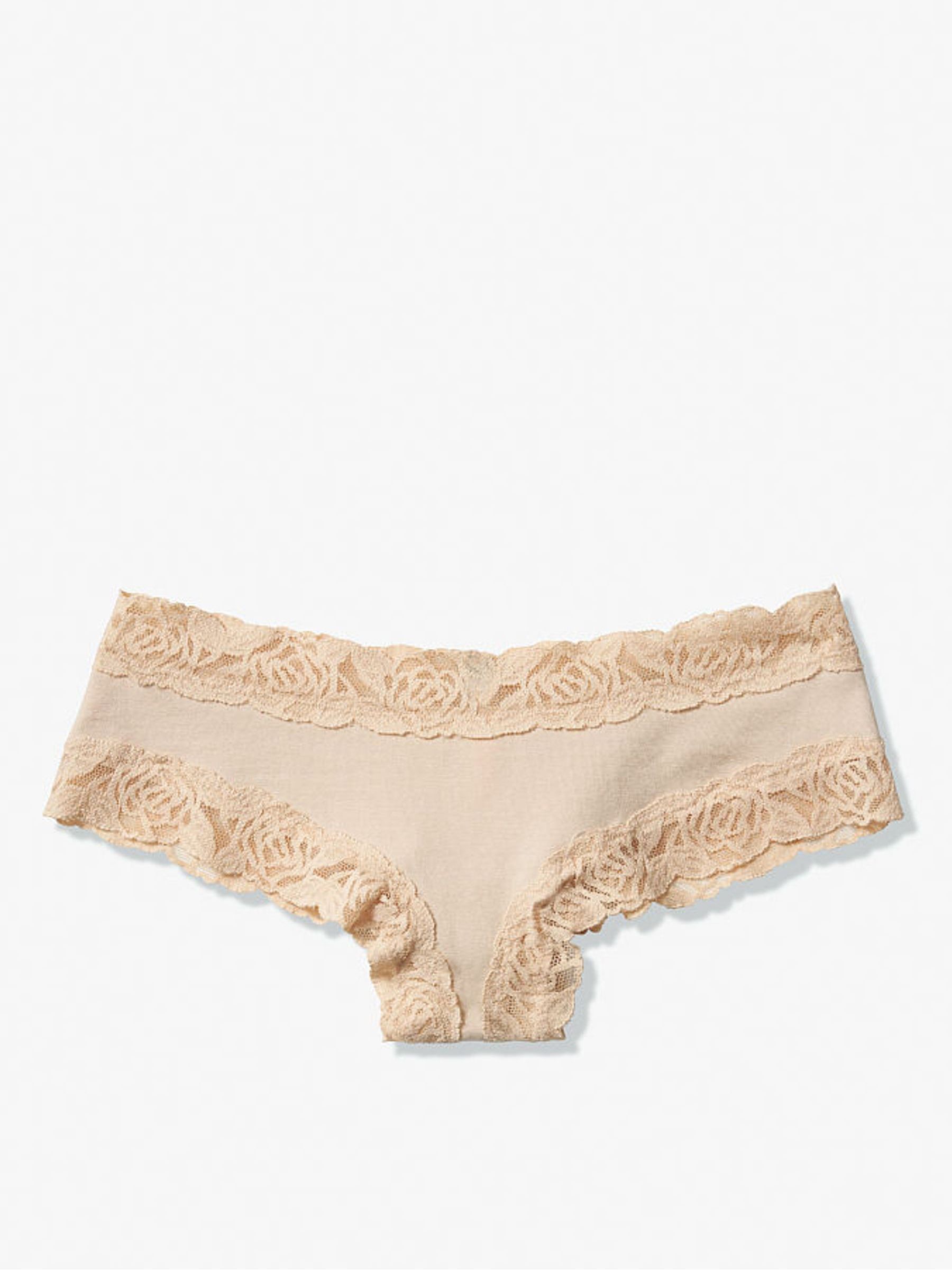 Buff Nude Cotton Lace Trim Cheeky Knicker - Image 1 of 1