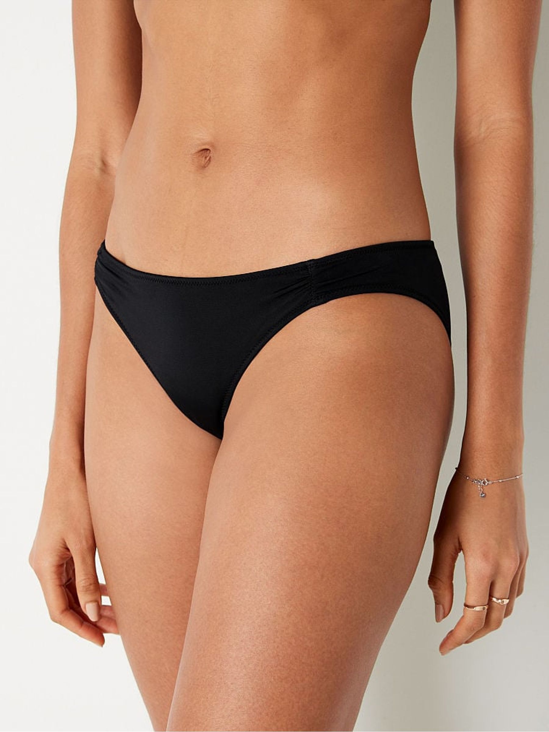 Black Ruched Front Bikini Bottoms - Image 2 of 3