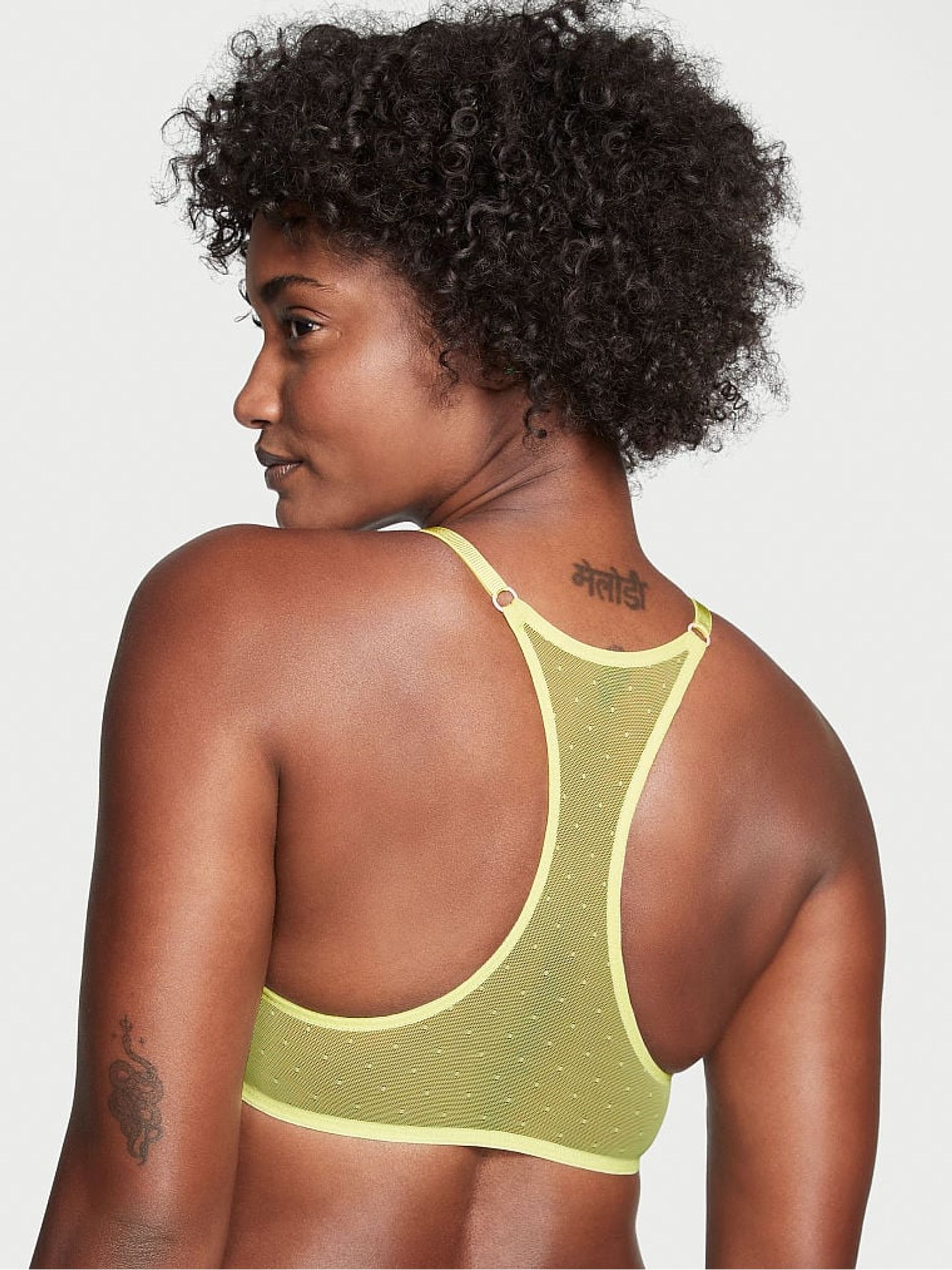 Lime Citron Yellow Lace Front Fastening Push Up T-Shirt Bra - Image 2 of 2