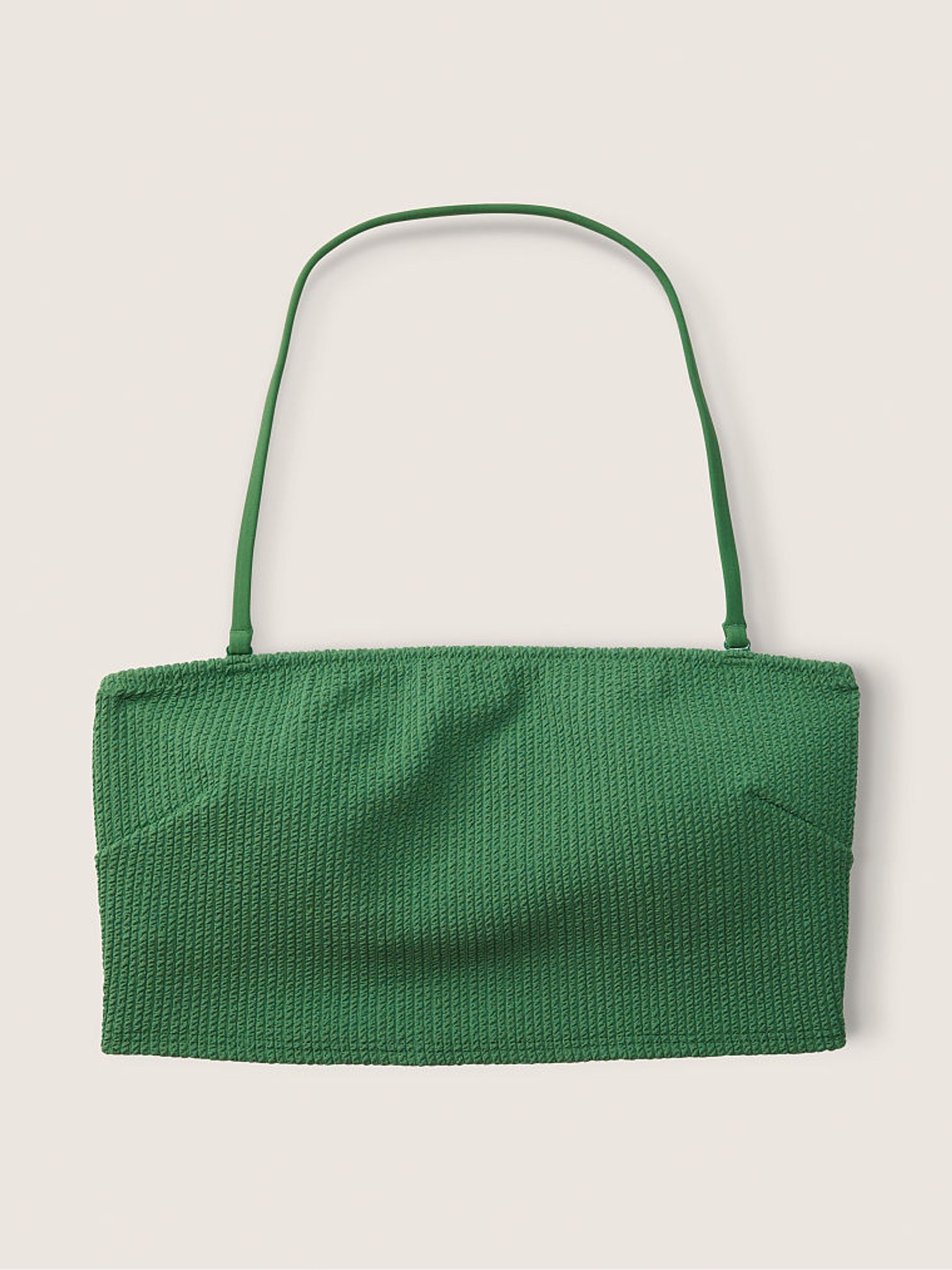 Green Strapless Crinkle Bikini Top - Image 5 of 6