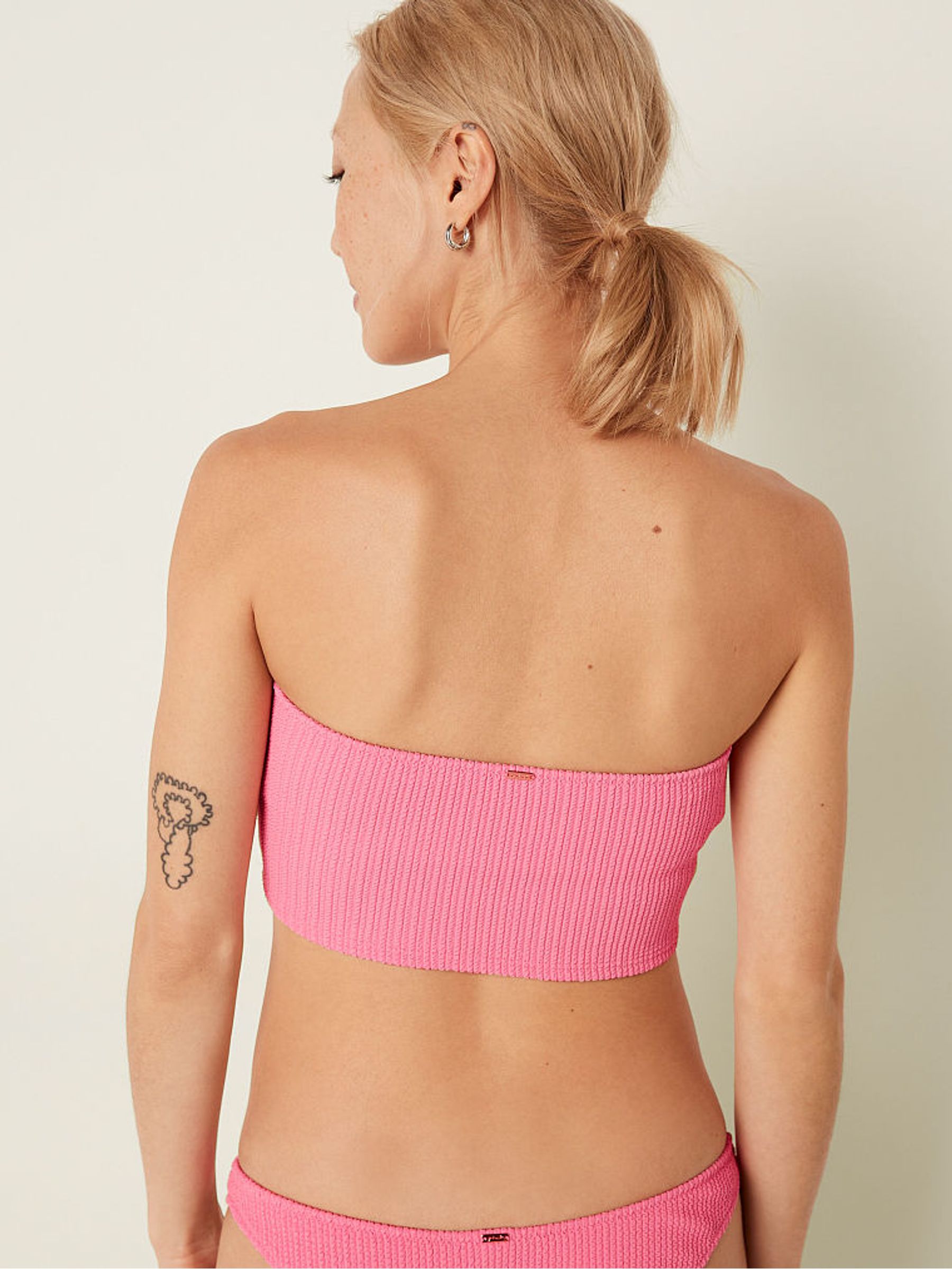 Dreamy Pink Strapless Crinkle Bikini Top - Image 2 of 6