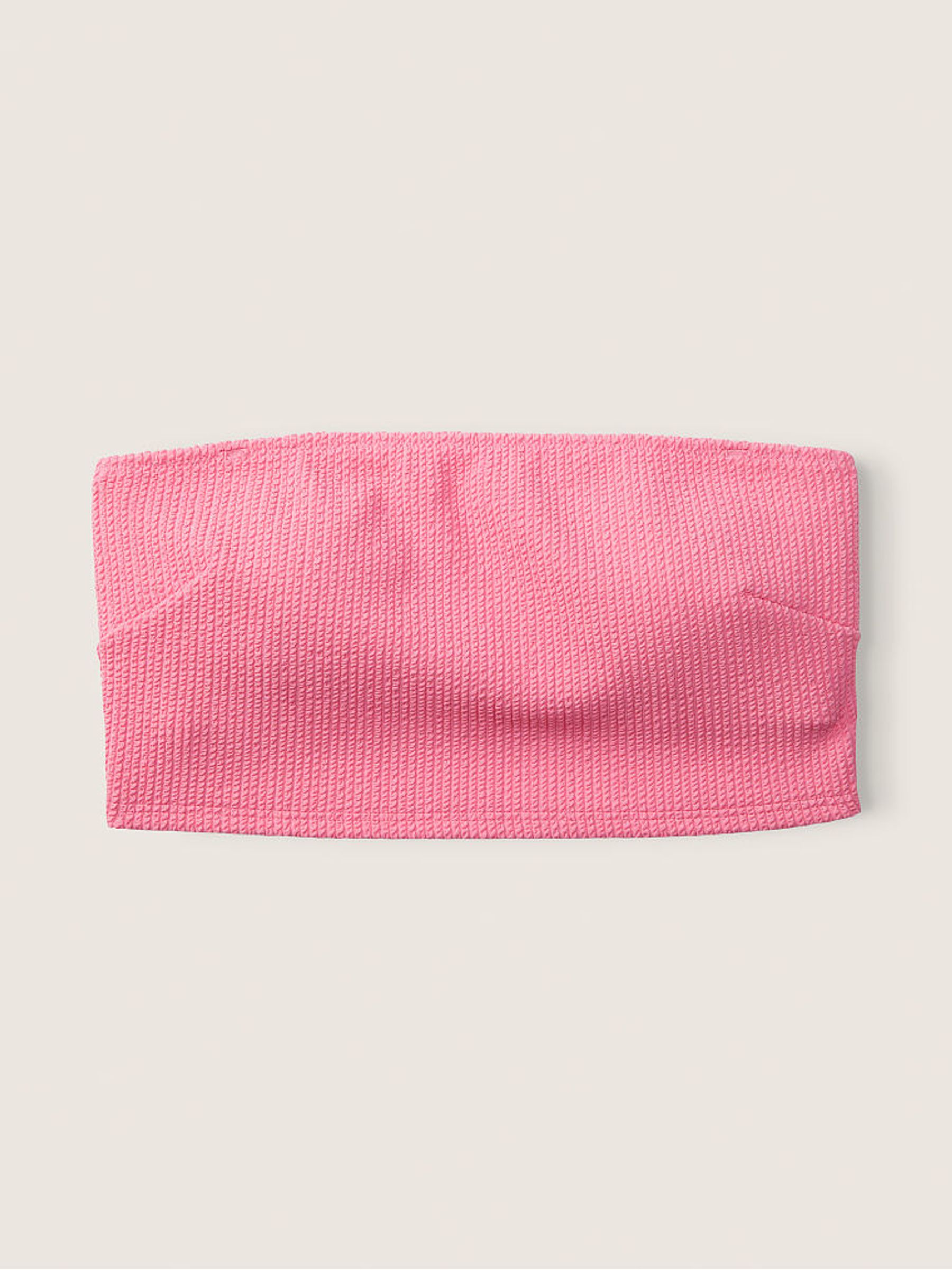 Dreamy Pink Strapless Crinkle Bikini Top - Image 4 of 6