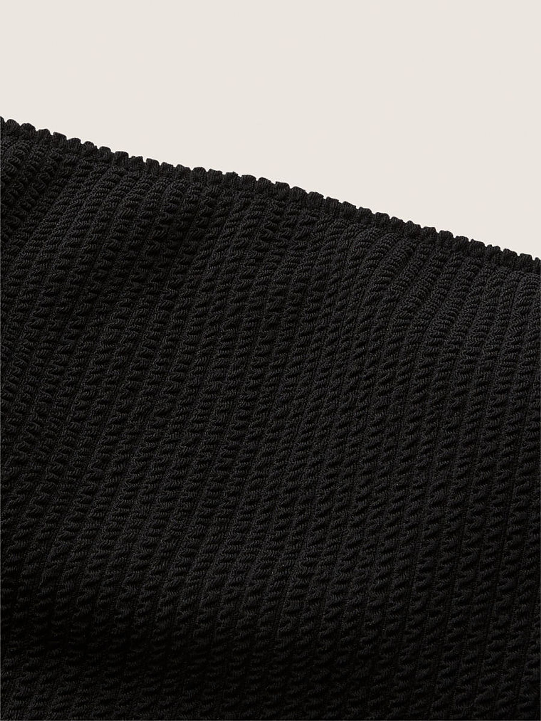 Pure Black Strapless Crinkle Bikini Top - Image 6 of 6