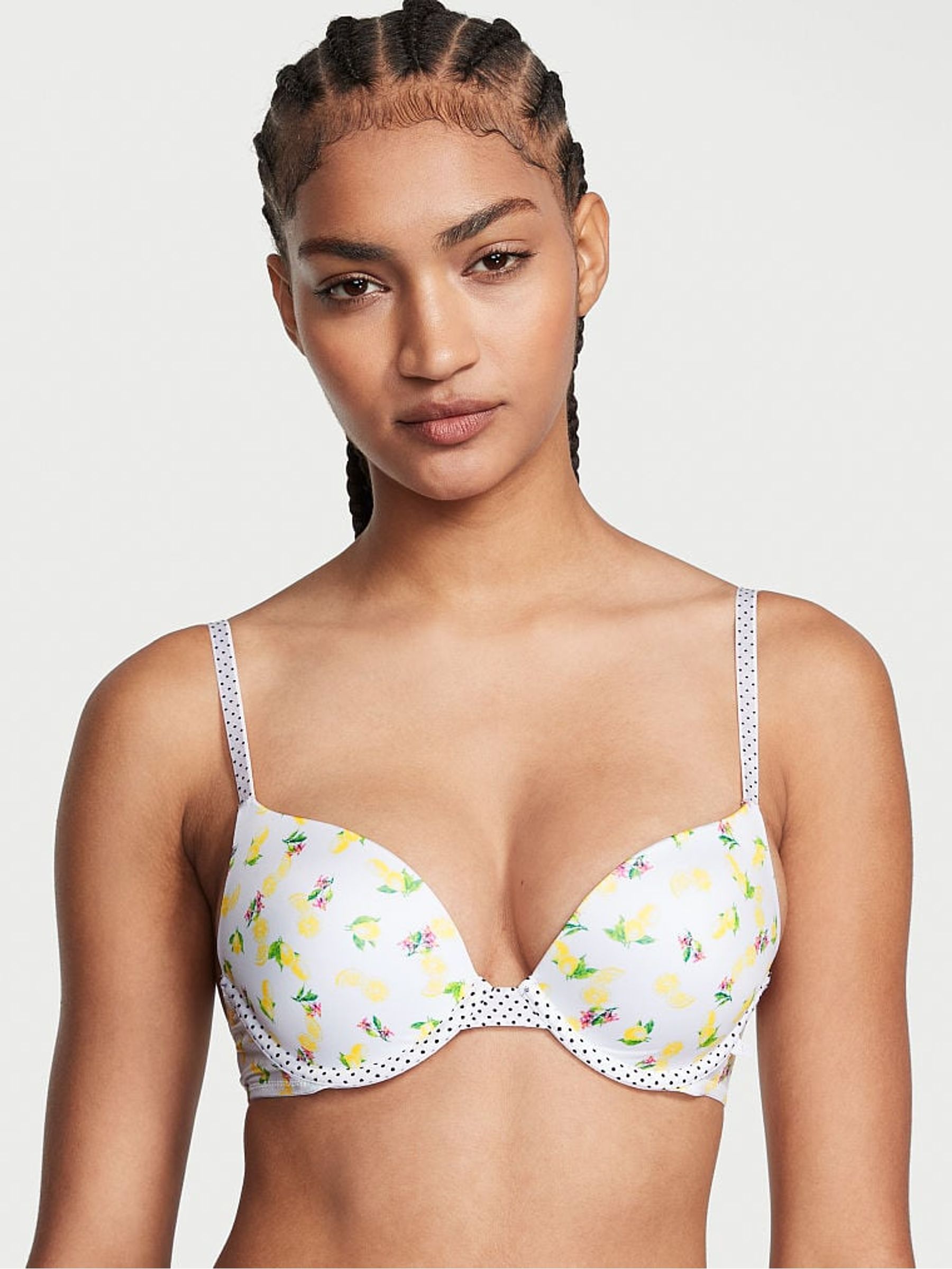 White Lemon Floral Smooth Push Up T-Shirt Bra - Image 1 of 3