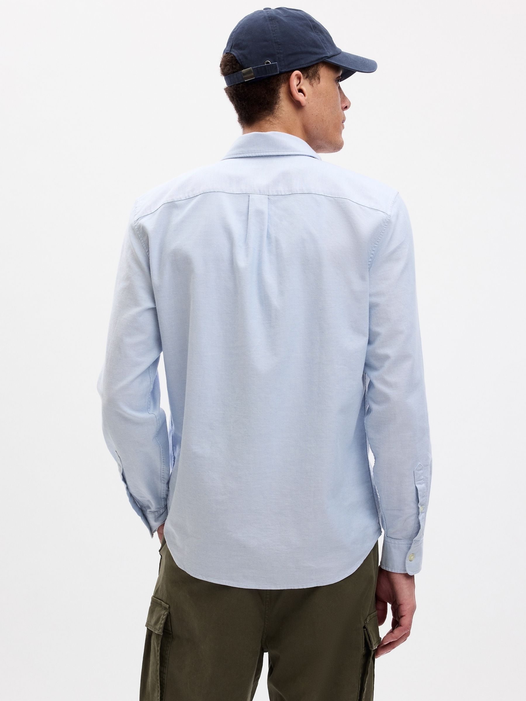 Light Blue Regular Fit Long Sleeve Oxford Shirt - Image 3 of 5