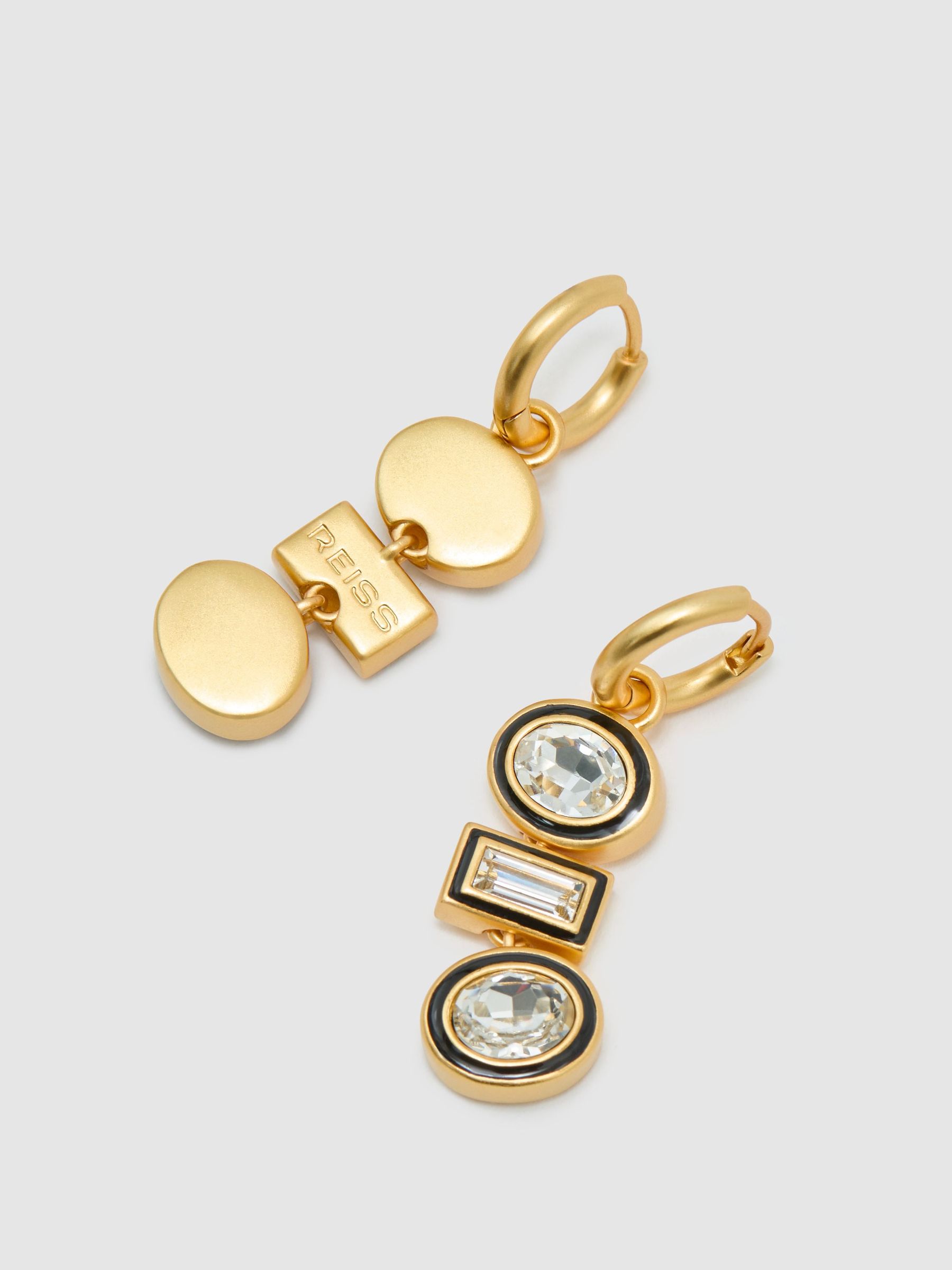 Crystal Rock Enamel Drop Earrings in Gold Tone - Image 3 of 4