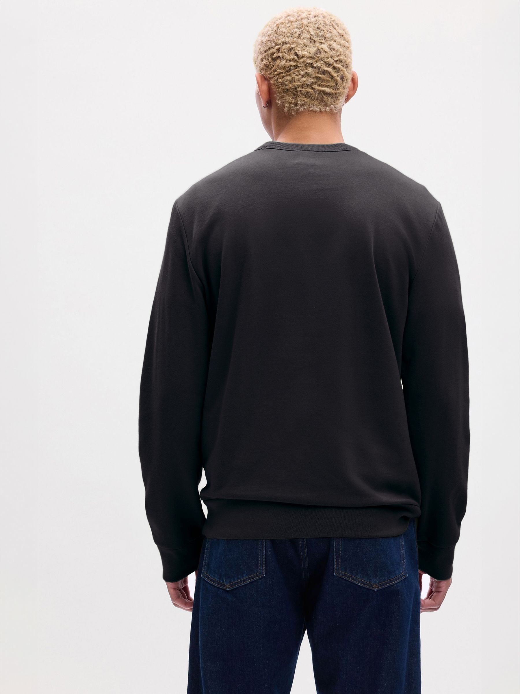 Black Logo Crew Neck Sweatshirt - Image 3 of 4