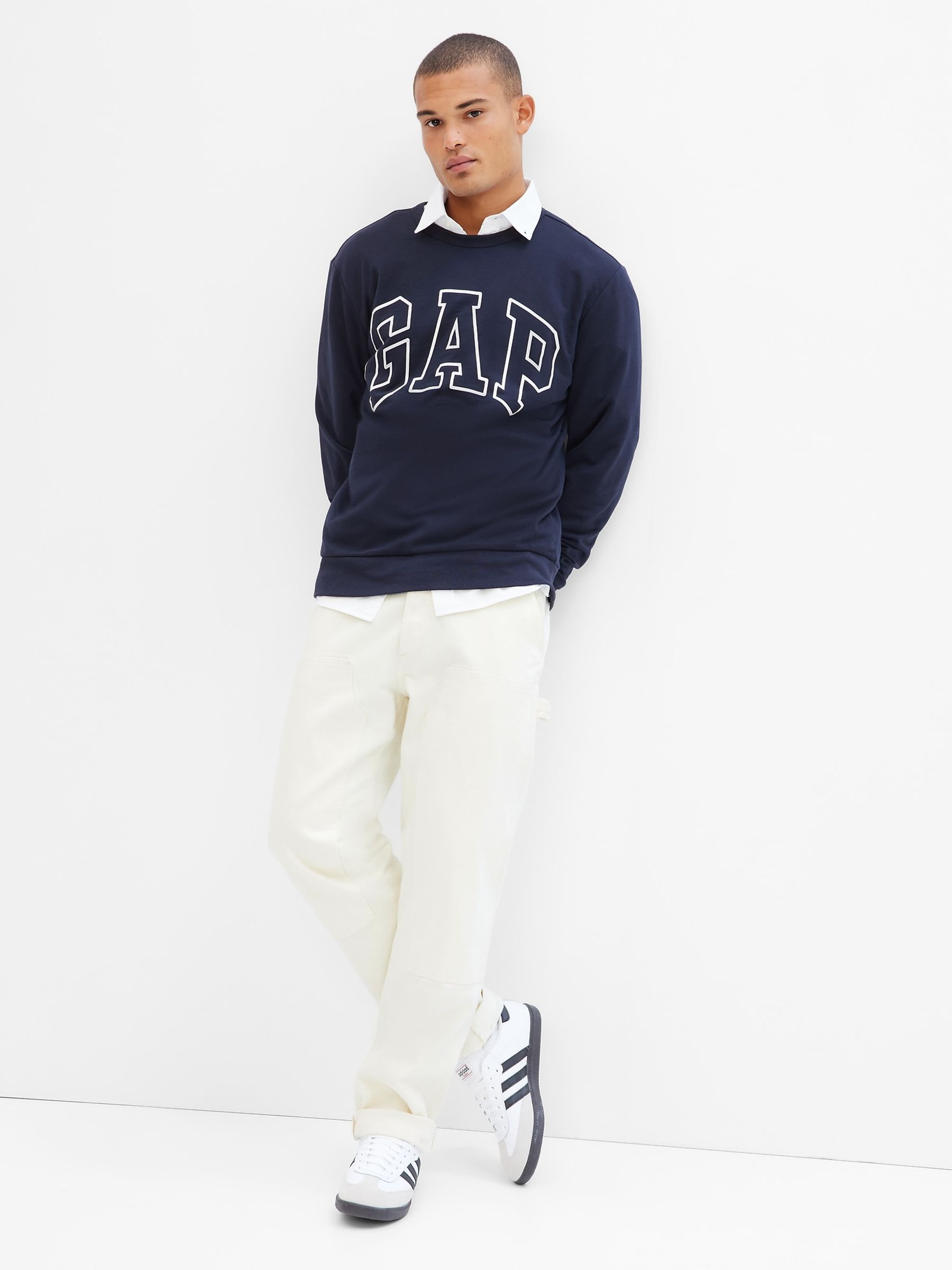 Navy Blue Logo Crew Neck Sweatshirt - Image 1 of 5