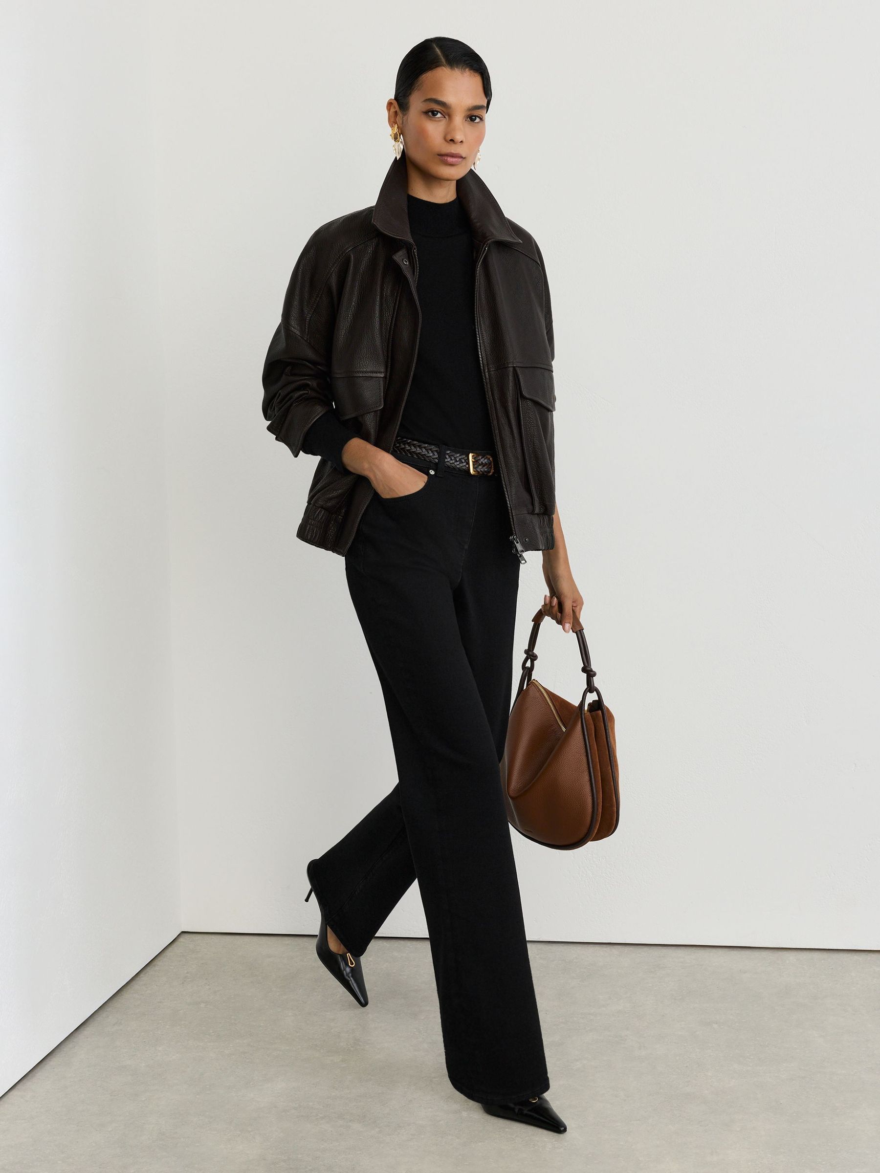 High-Rise Bootcut Jeans in Black - Image 5 of 10