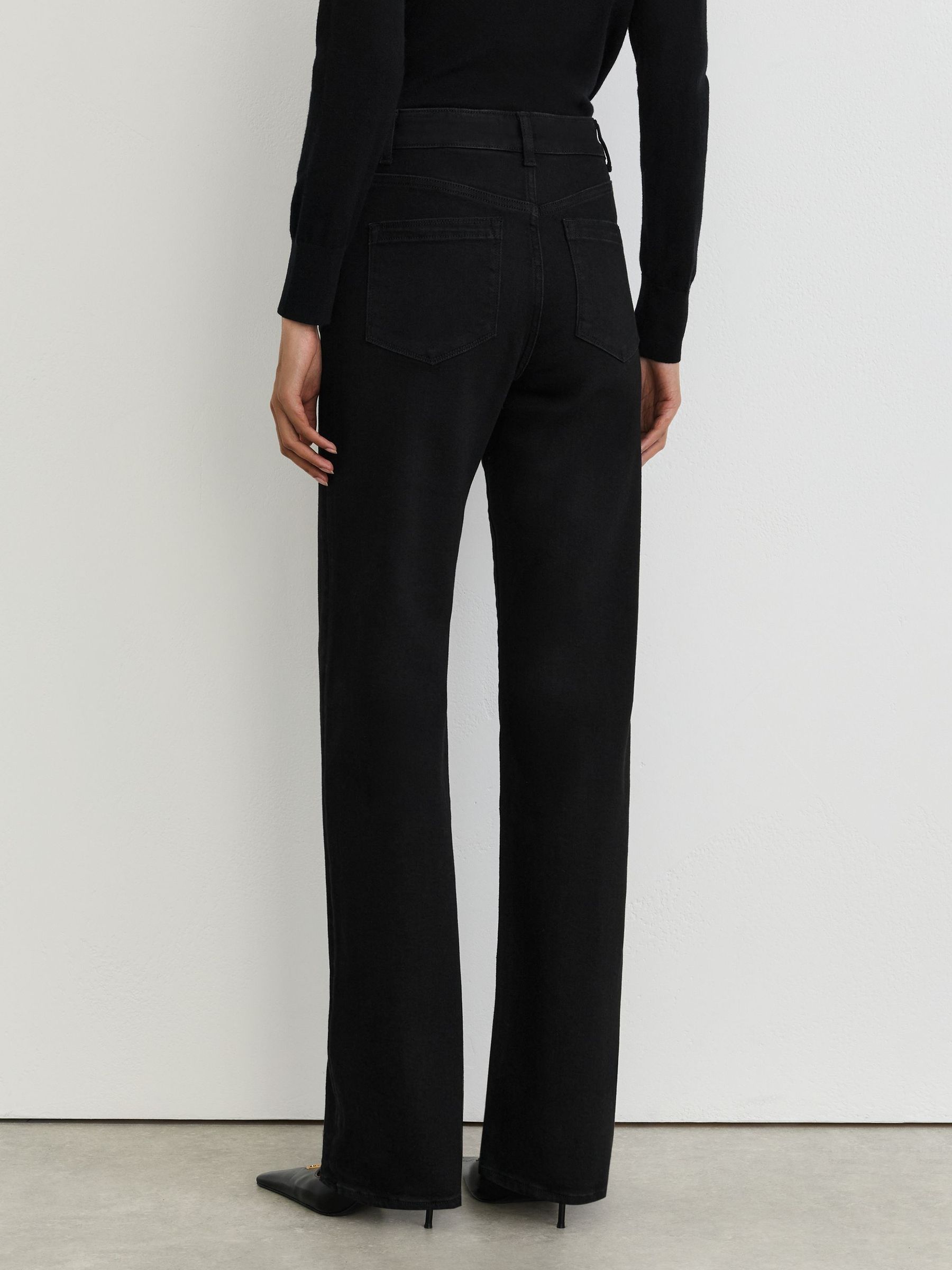 High-Rise Bootcut Jeans in Black - Image 7 of 10