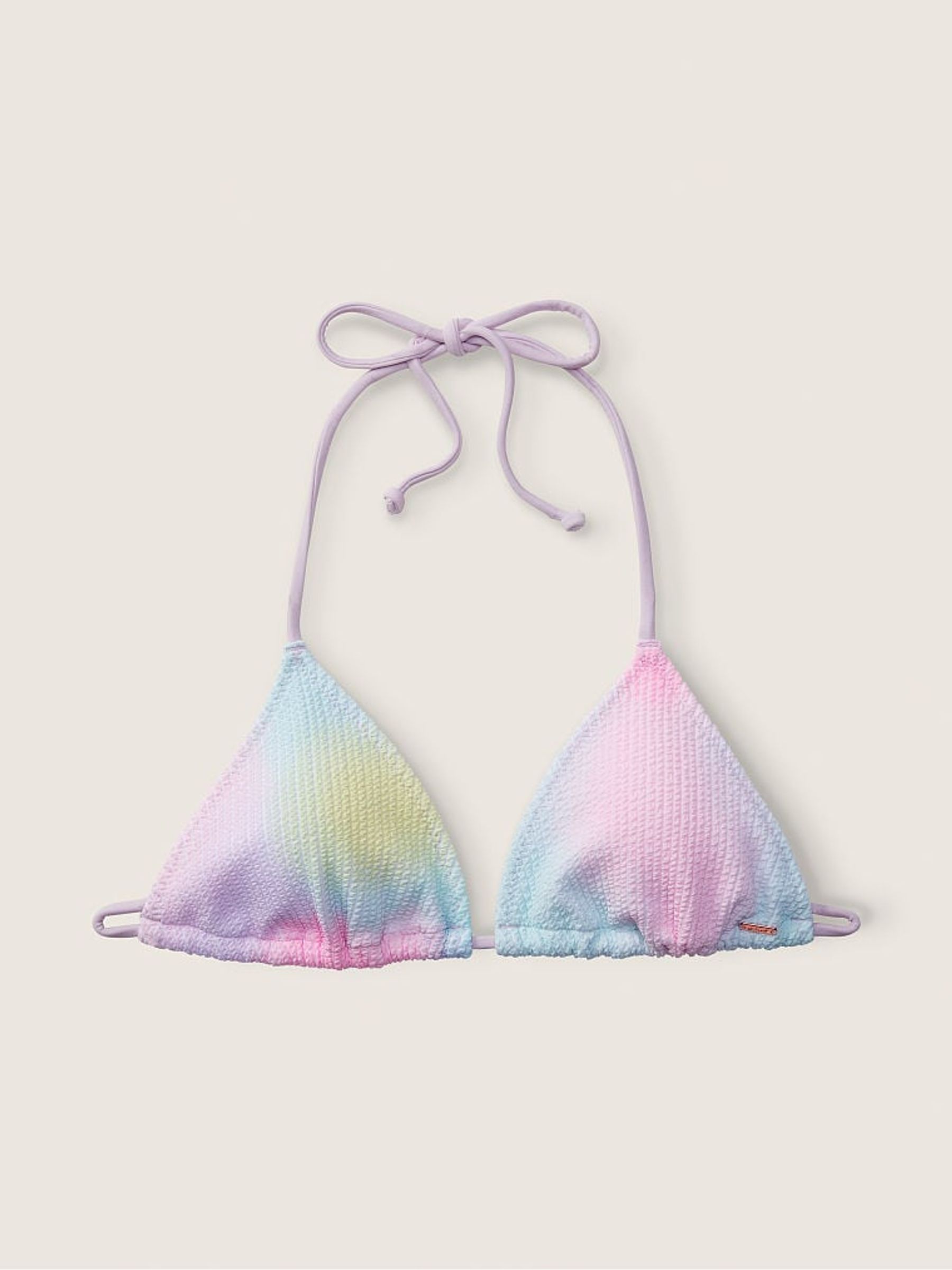 Sky Blur Blue Triangle Crinkle Bikini Top - Image 1 of 1