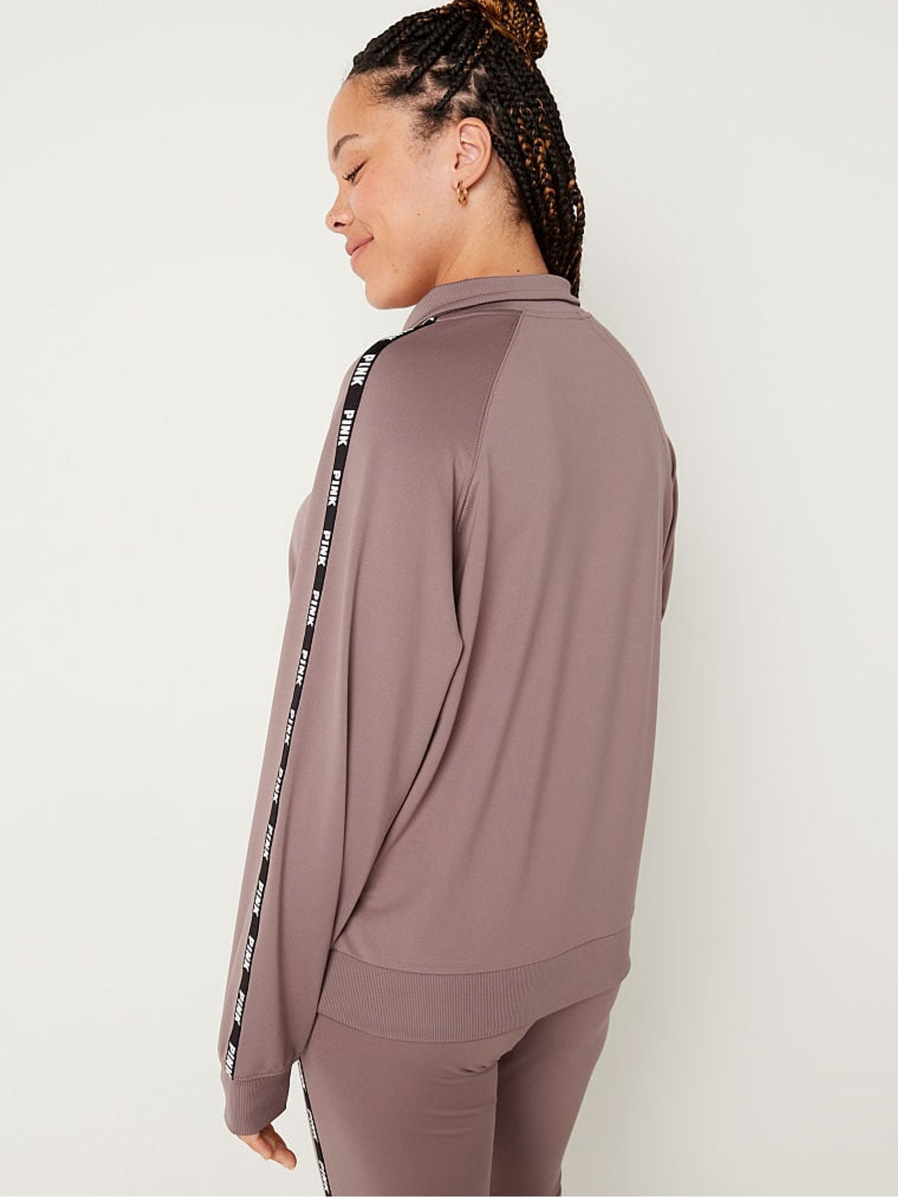 Iced Coffee Brown Zip Up Long Sleeve Sweatshirt - Image 2 of 3