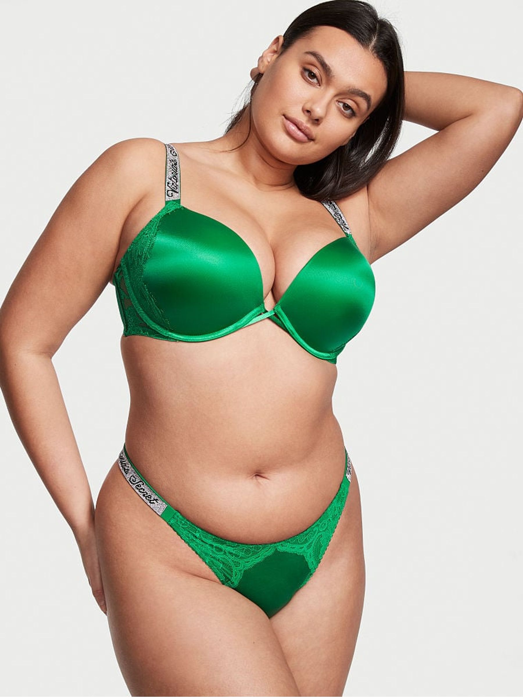 Verdant Green Smooth Brazilian Shine Strap Knickers - Image 1 of 2