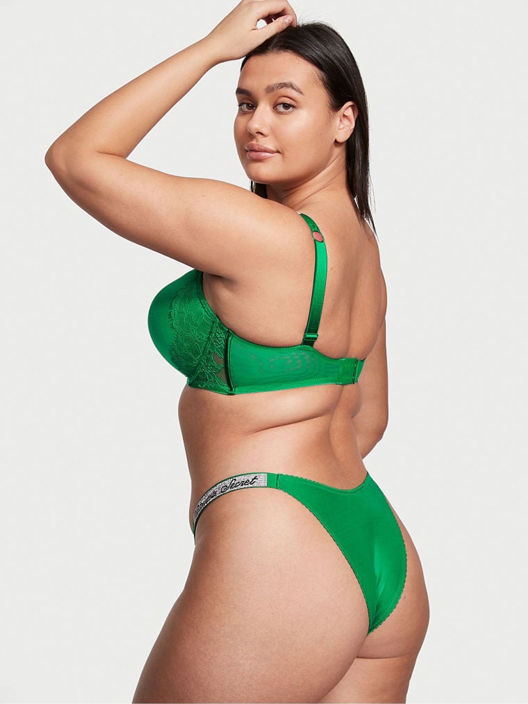Verdant Green Smooth Brazilian Shine Strap Knickers - Image 2 of 2