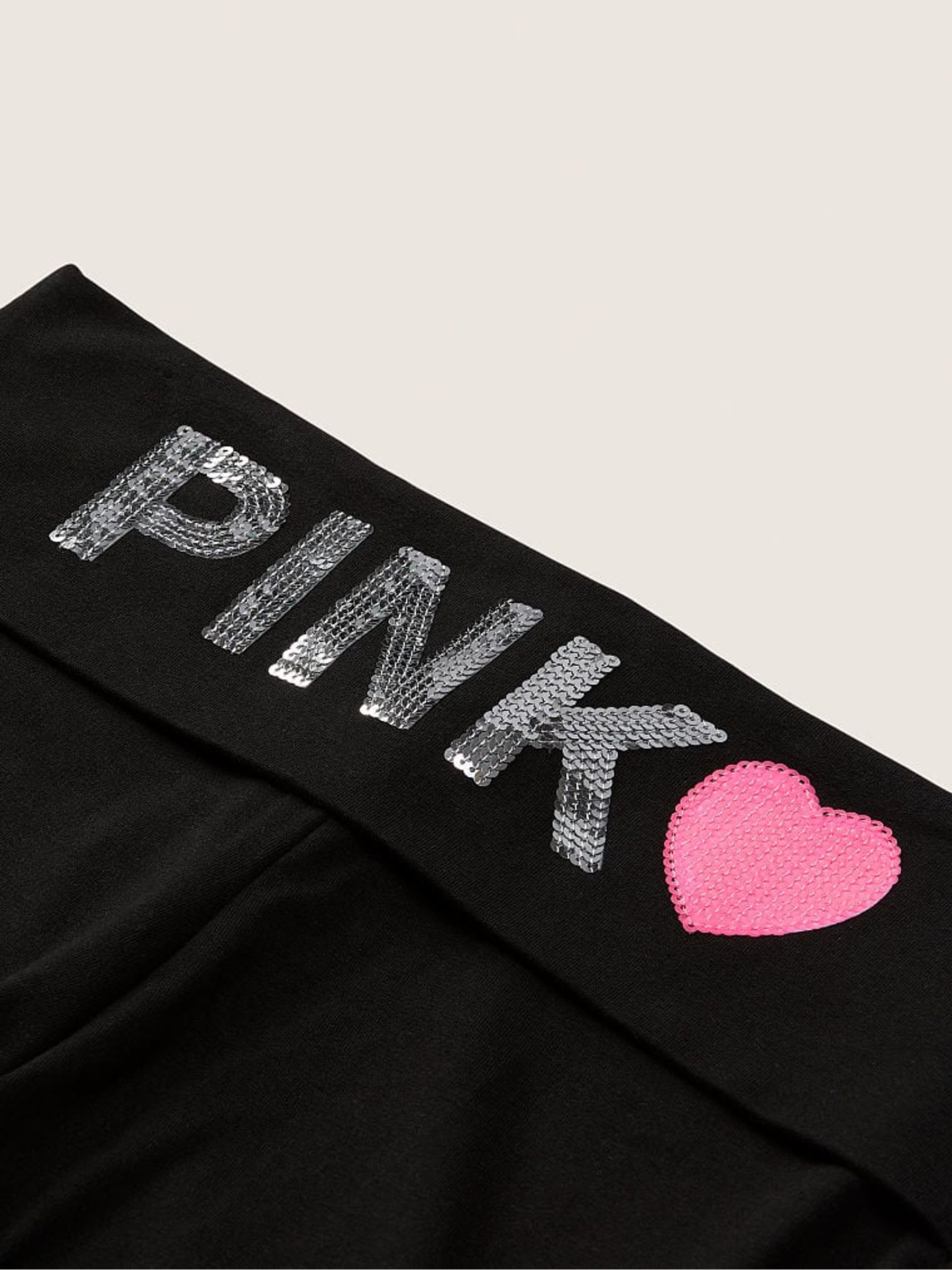 Pure Black Pink Originals Black Foldover Flare Legging