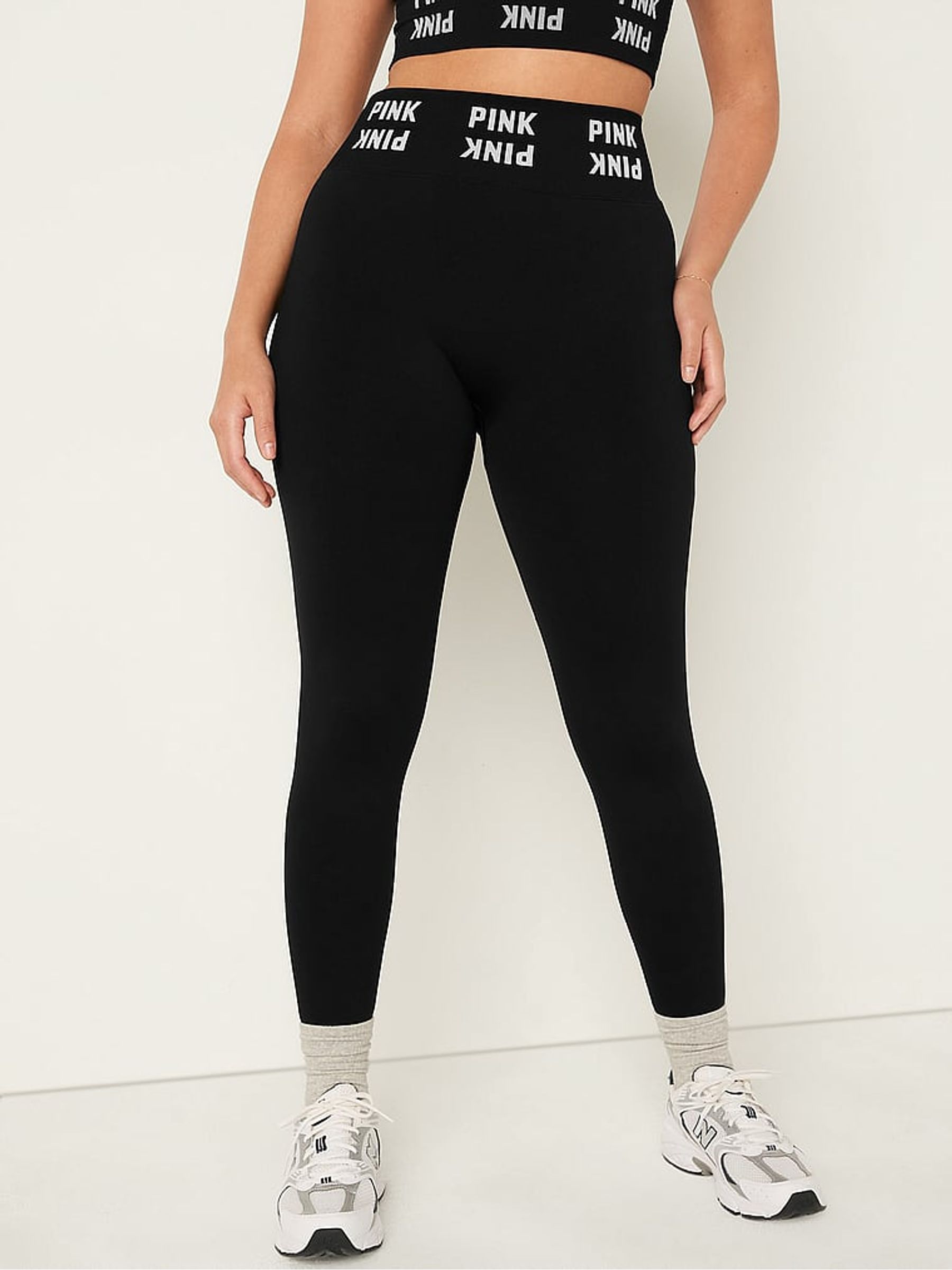 Pure Black Seamless High Waist Full Length Leggings - Image 1 of 3