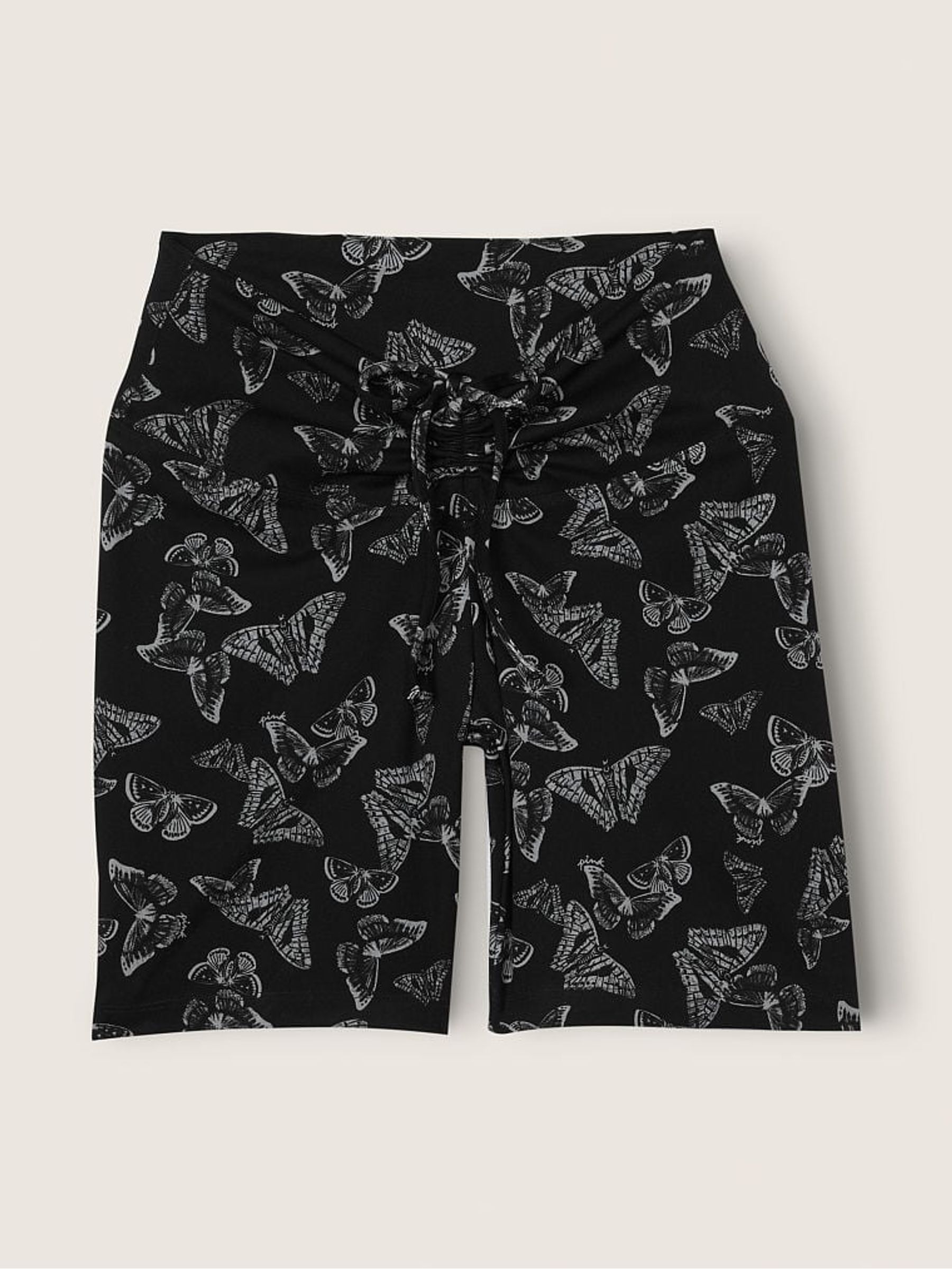 Pure Black Butterflies Ruched Cycling Short - Image 3 of 3