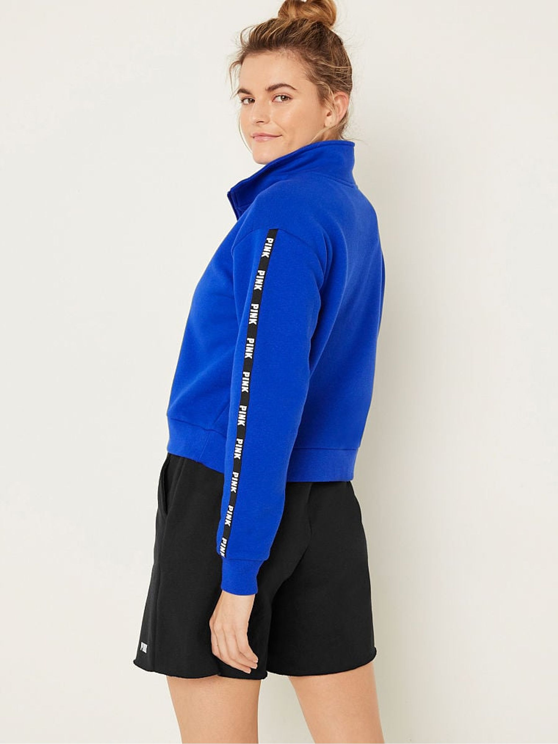 Blue Oar Zip Up Long Sleeve Crop Sweatshirt - Image 2 of 4