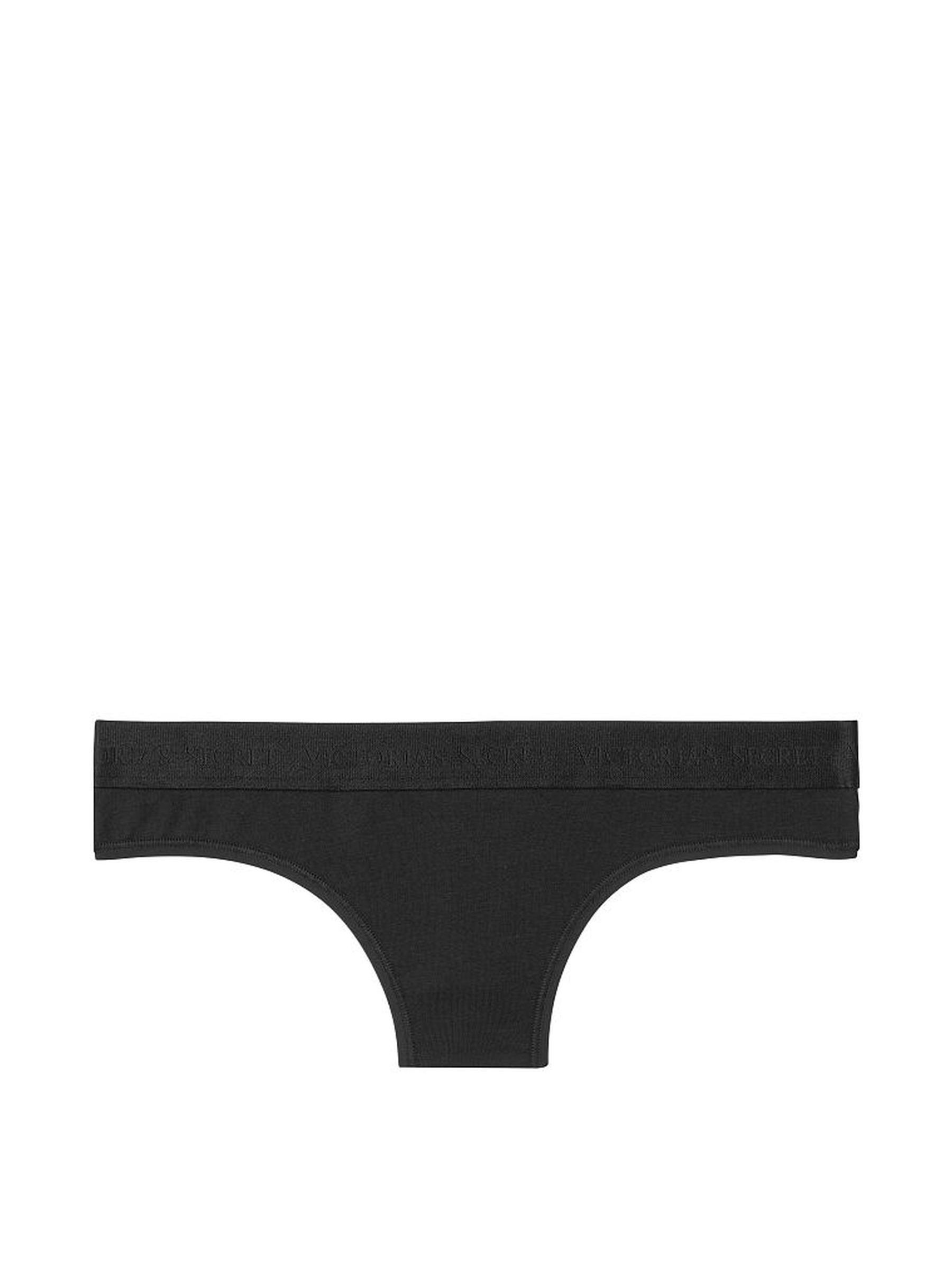 Black Stretch Cotton Logo Thong Joggery - Image 1 of 3