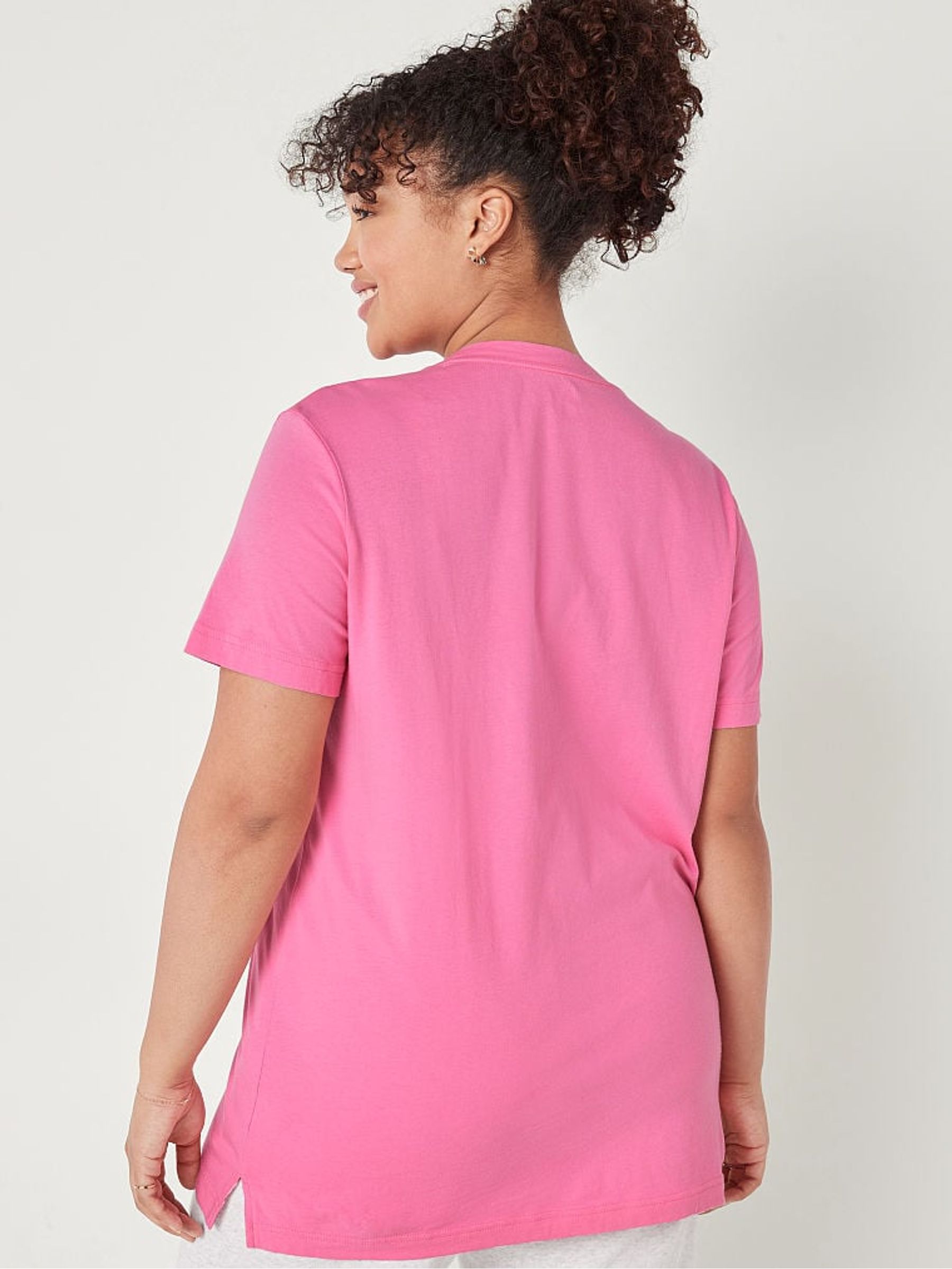 Dreamy Pink V Neck Short Sleeve T-Shirt - Image 2 of 4