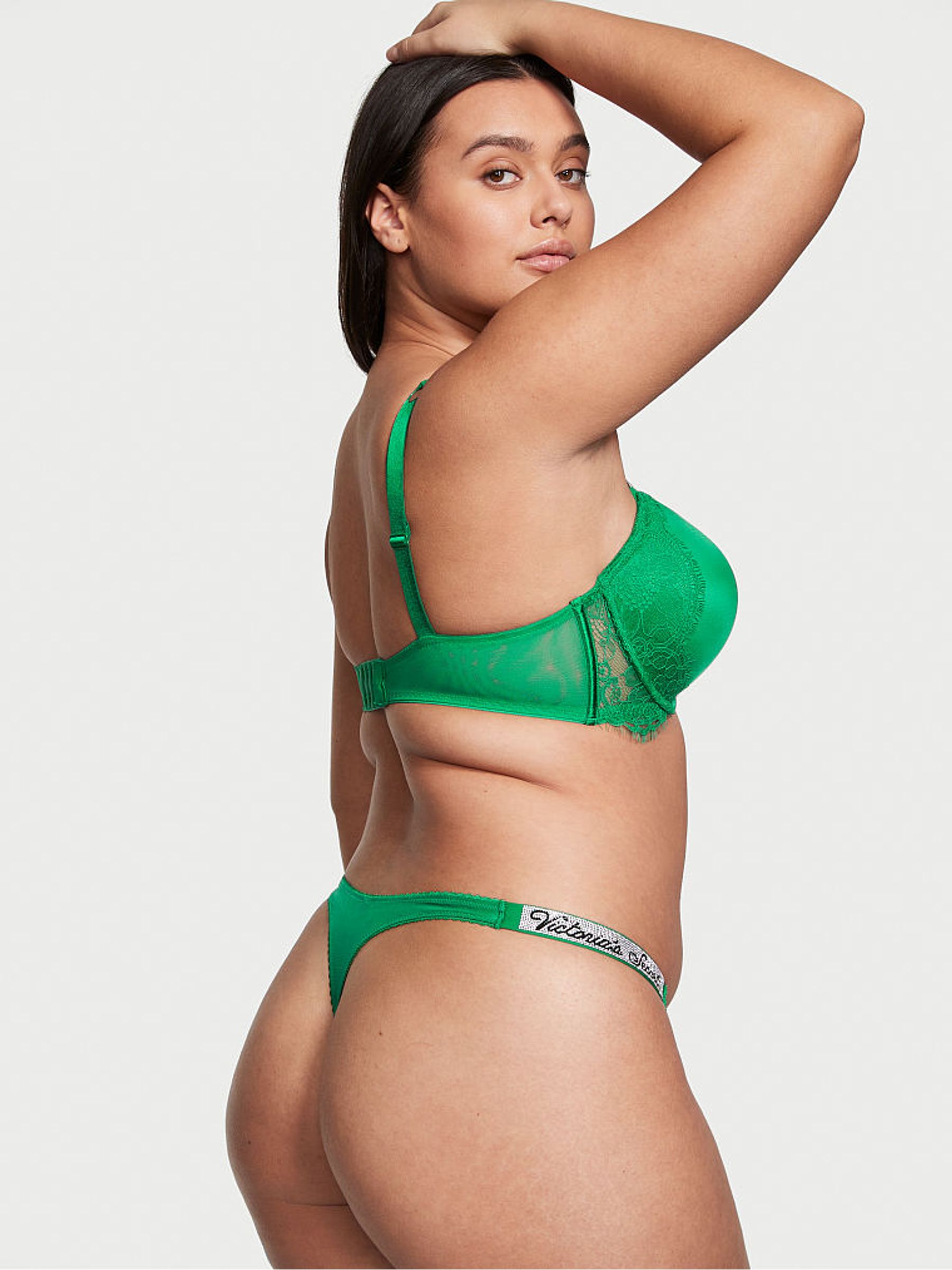 Verdant Green Smooth Thong Shine Strap Knickers - Image 2 of 2