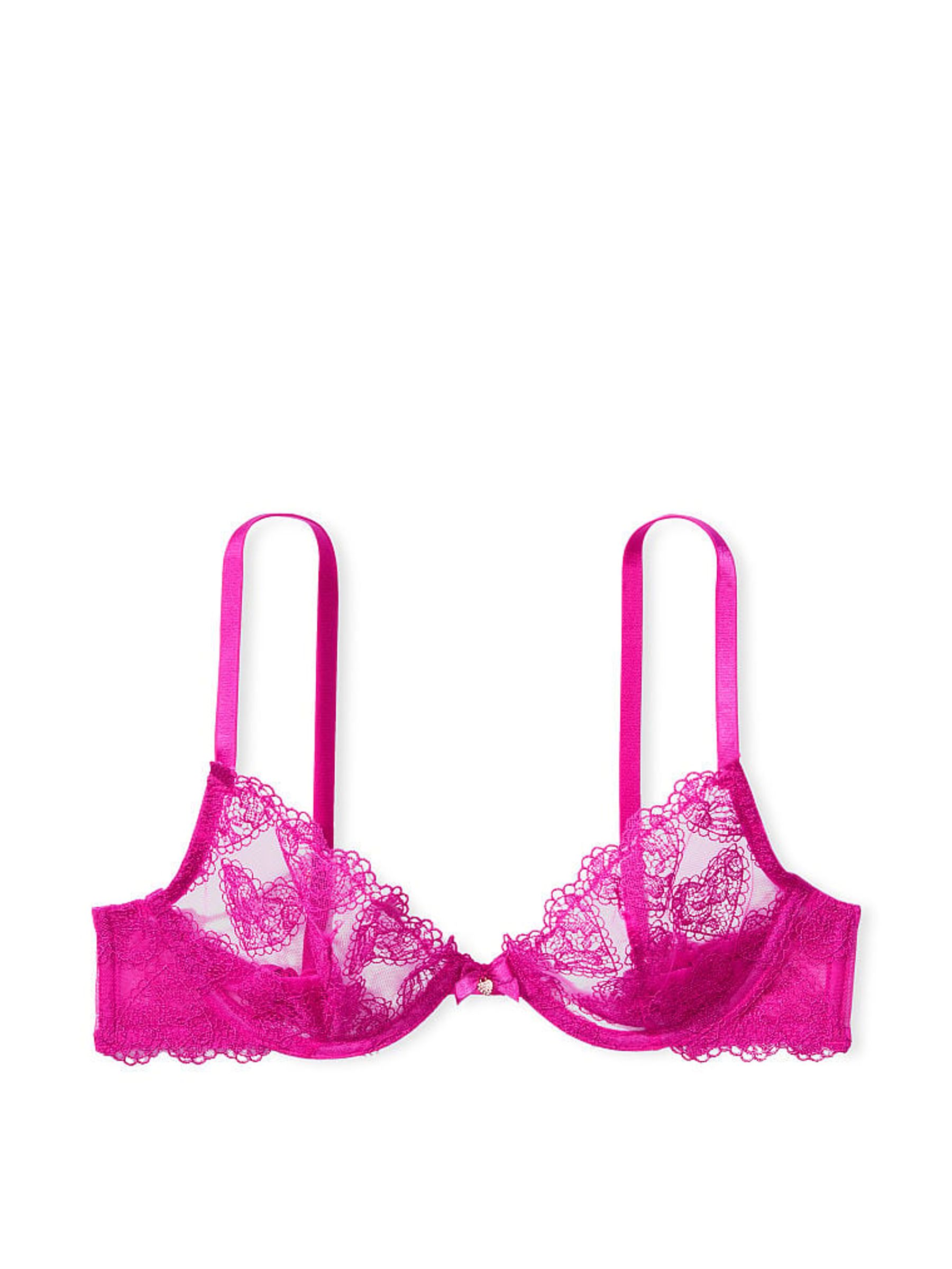 Fuchsia Frenzy Pink Embroidered Demi Bra - Image 2 of 2
