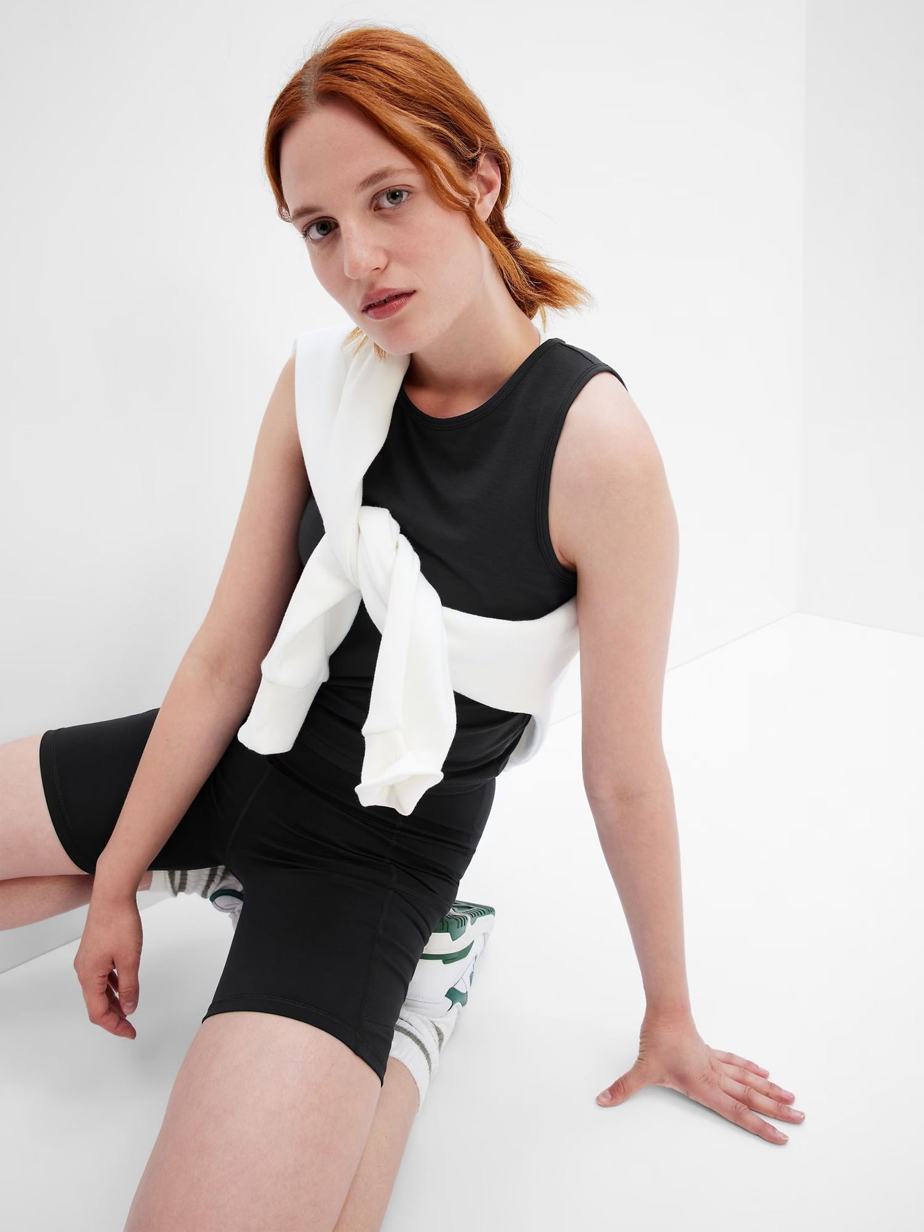 Black Breathable Twist Back Vest - Image 1 of 3