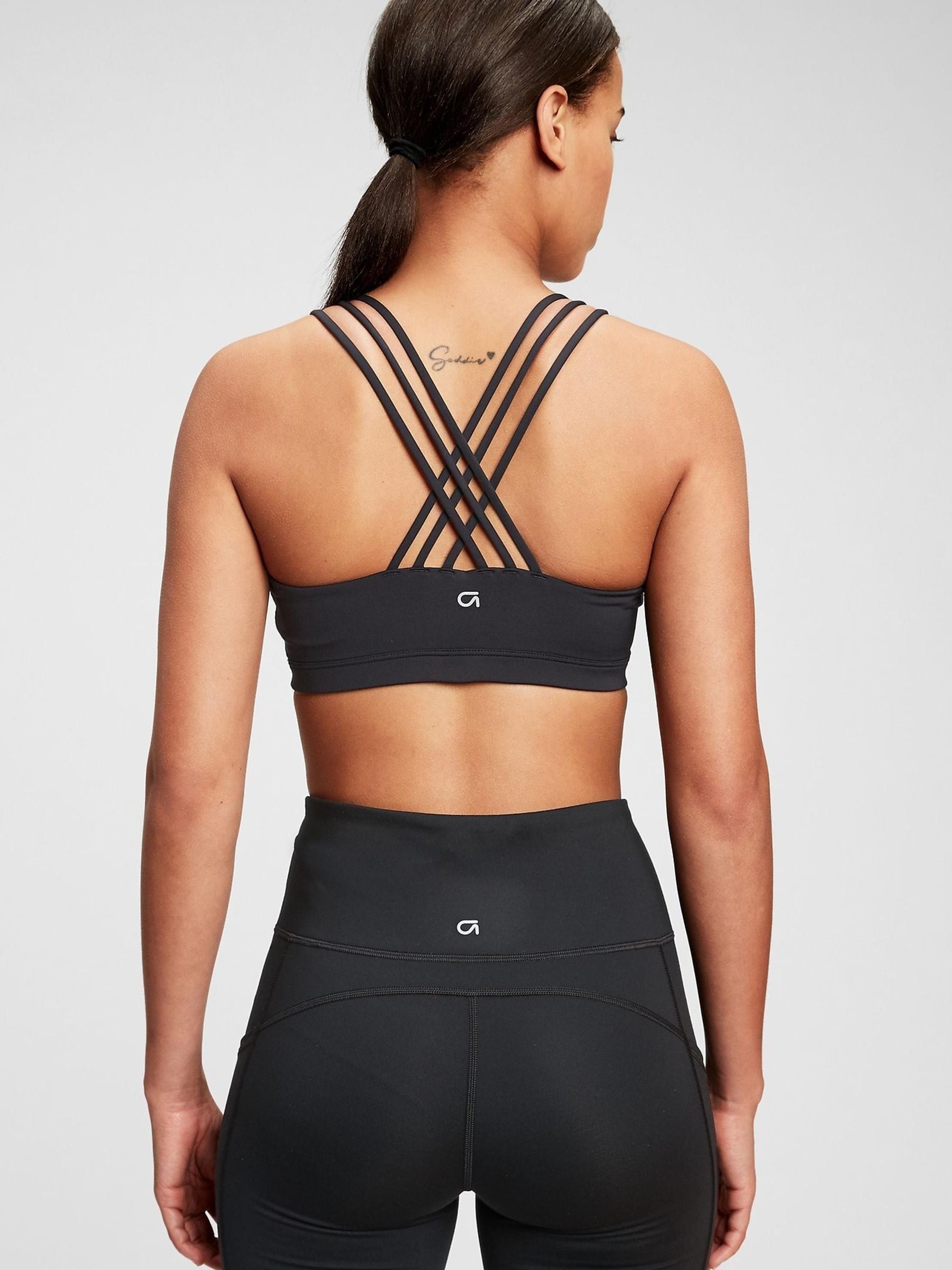 Black Medium Support Strappy Sports Bra - Image 2 of 4
