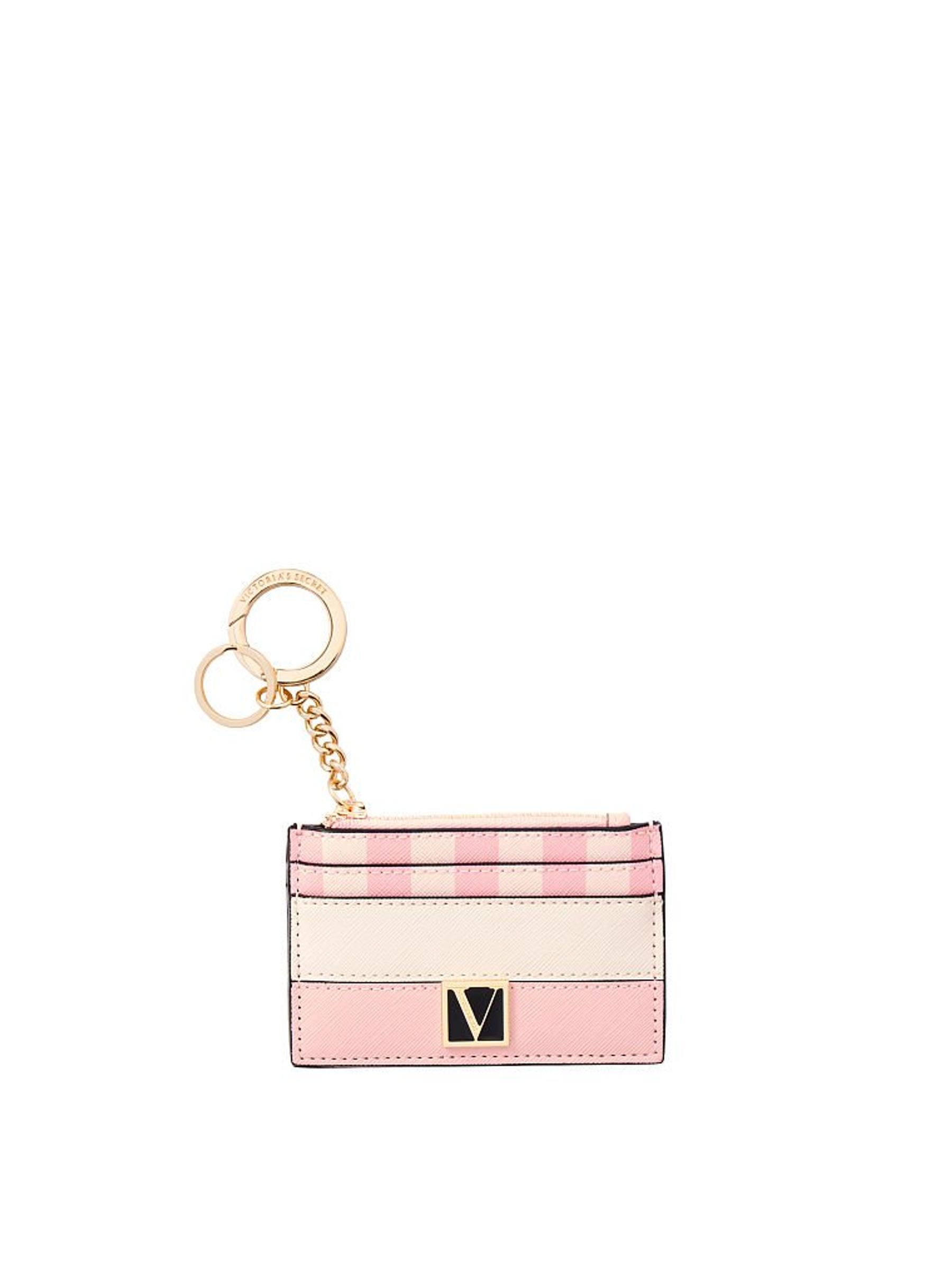 Pink Iconic Stripe Card Holder Keyring - Image 1 of 4
