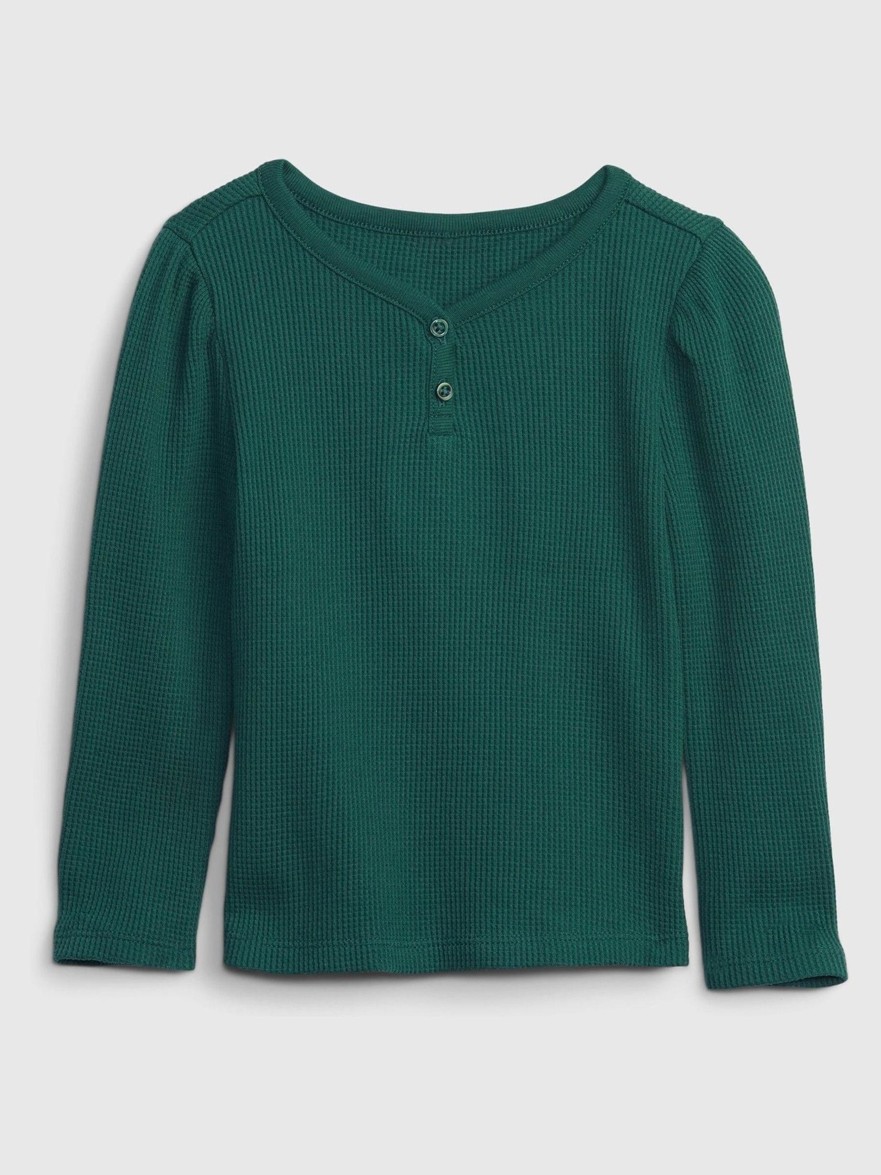 Waffle-Knit Henley T-Shirt - Image 1 of 1