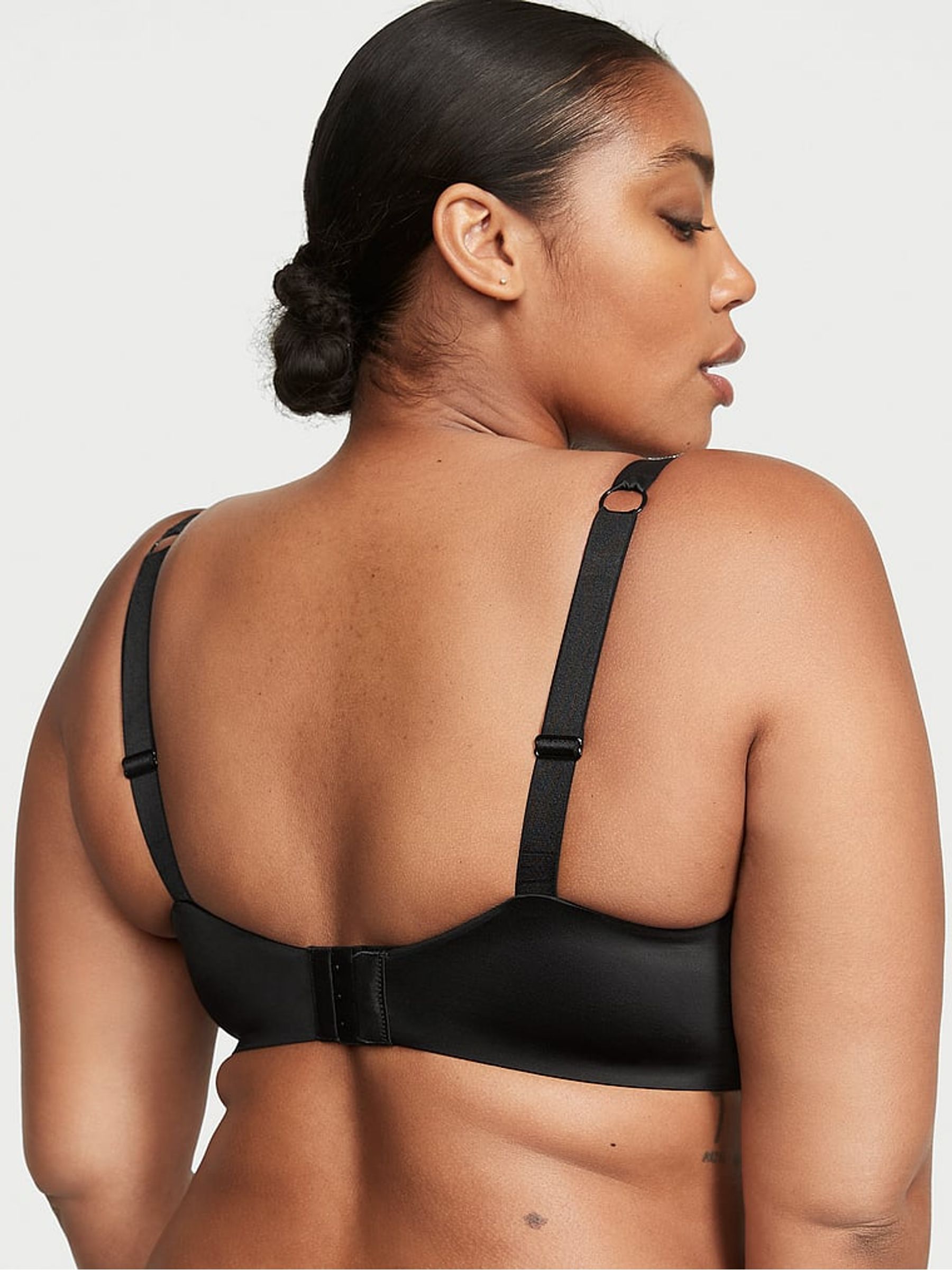 Black Monogram Bombshell Add 2 Cups Push Up Shine Strap Bra - Image 2 of 3