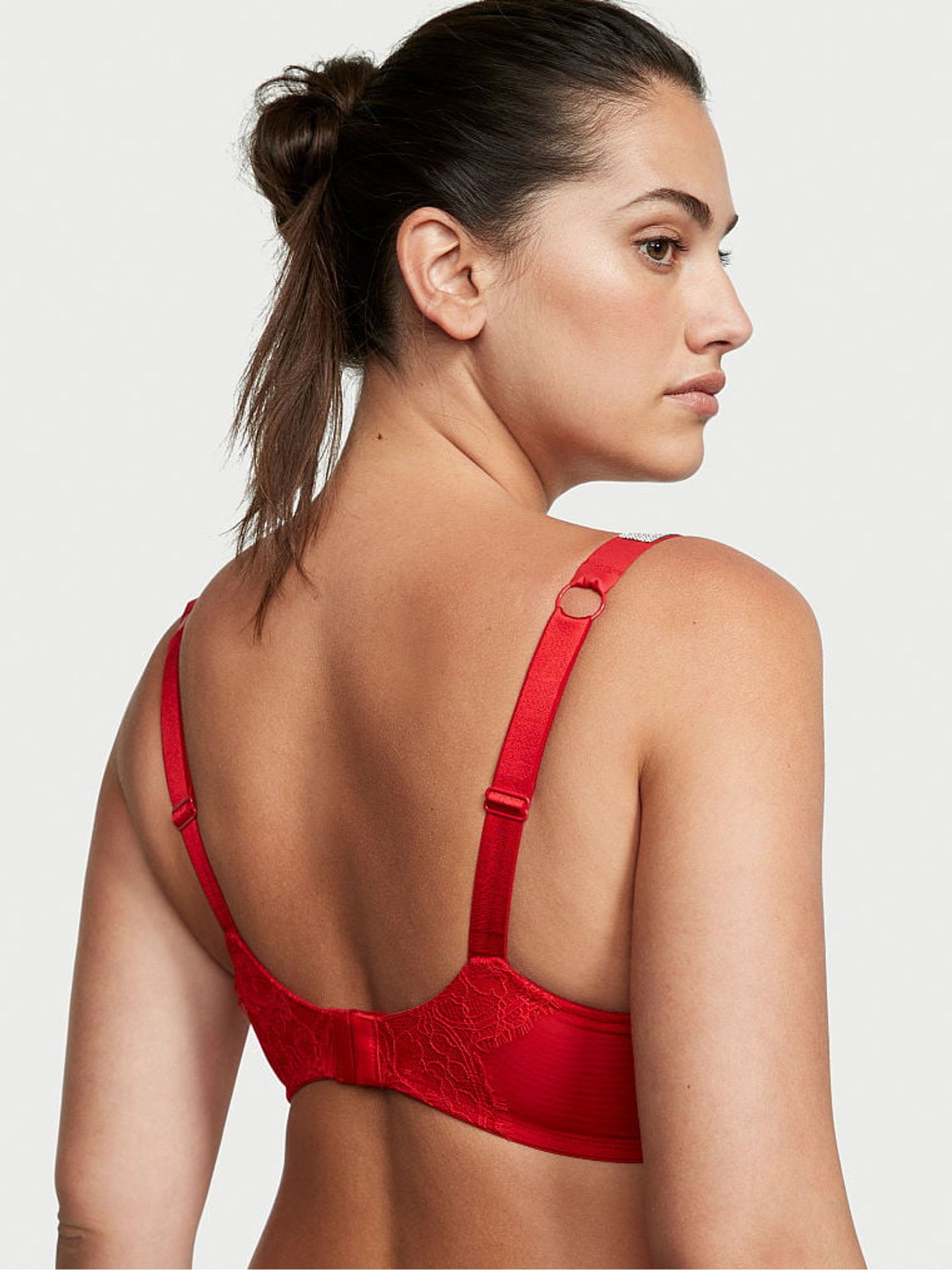 Lipstick Red Shine Strap Monogram Demi Bra - Image 2 of 3