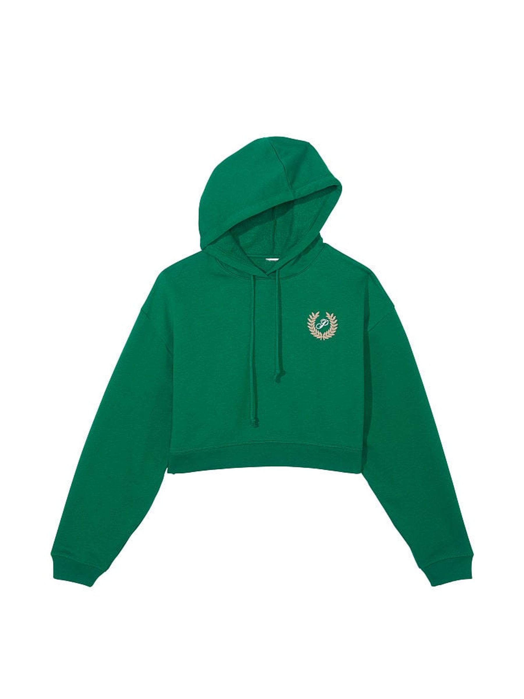Garnet Green Fleece Cropped Hoodie - Image 4 of 4