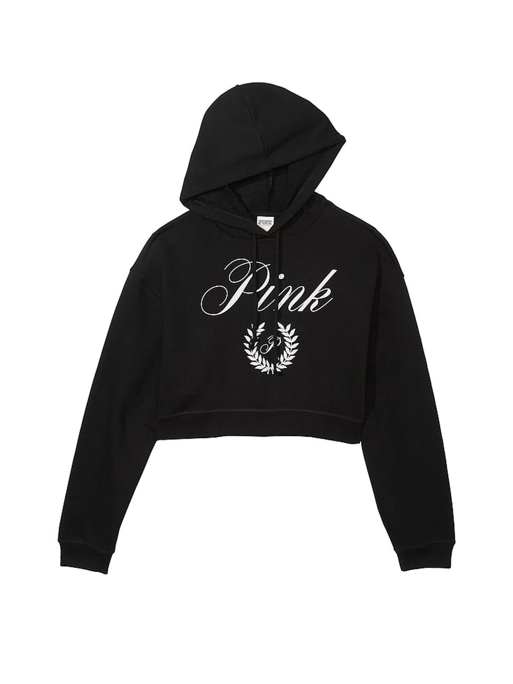 Pure Black Fleece Cropped Hoodie - Image 4 of 4