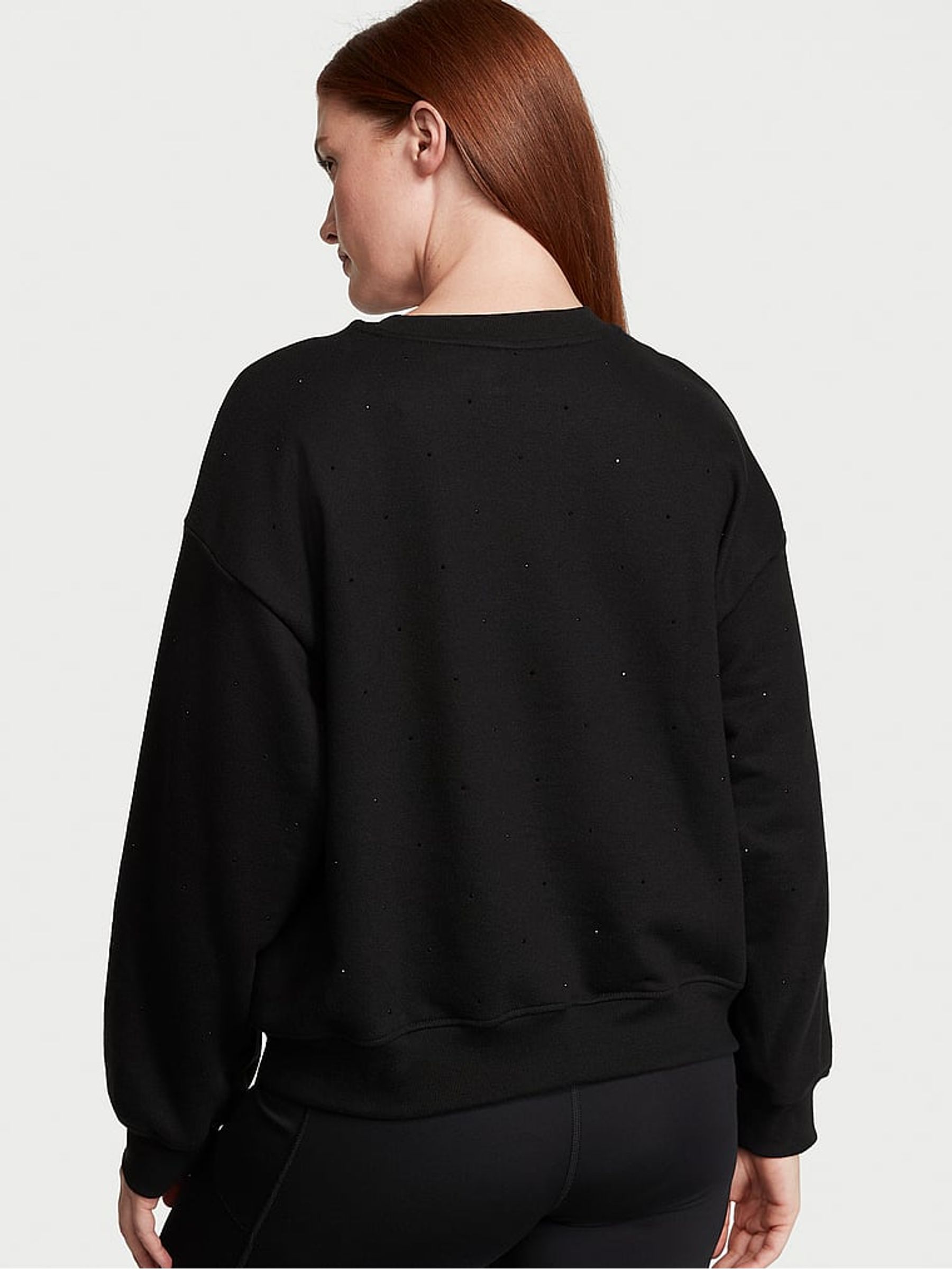 Black Graphic With Diamante Fleece Crew Sweatshirt - Image 2 of 3